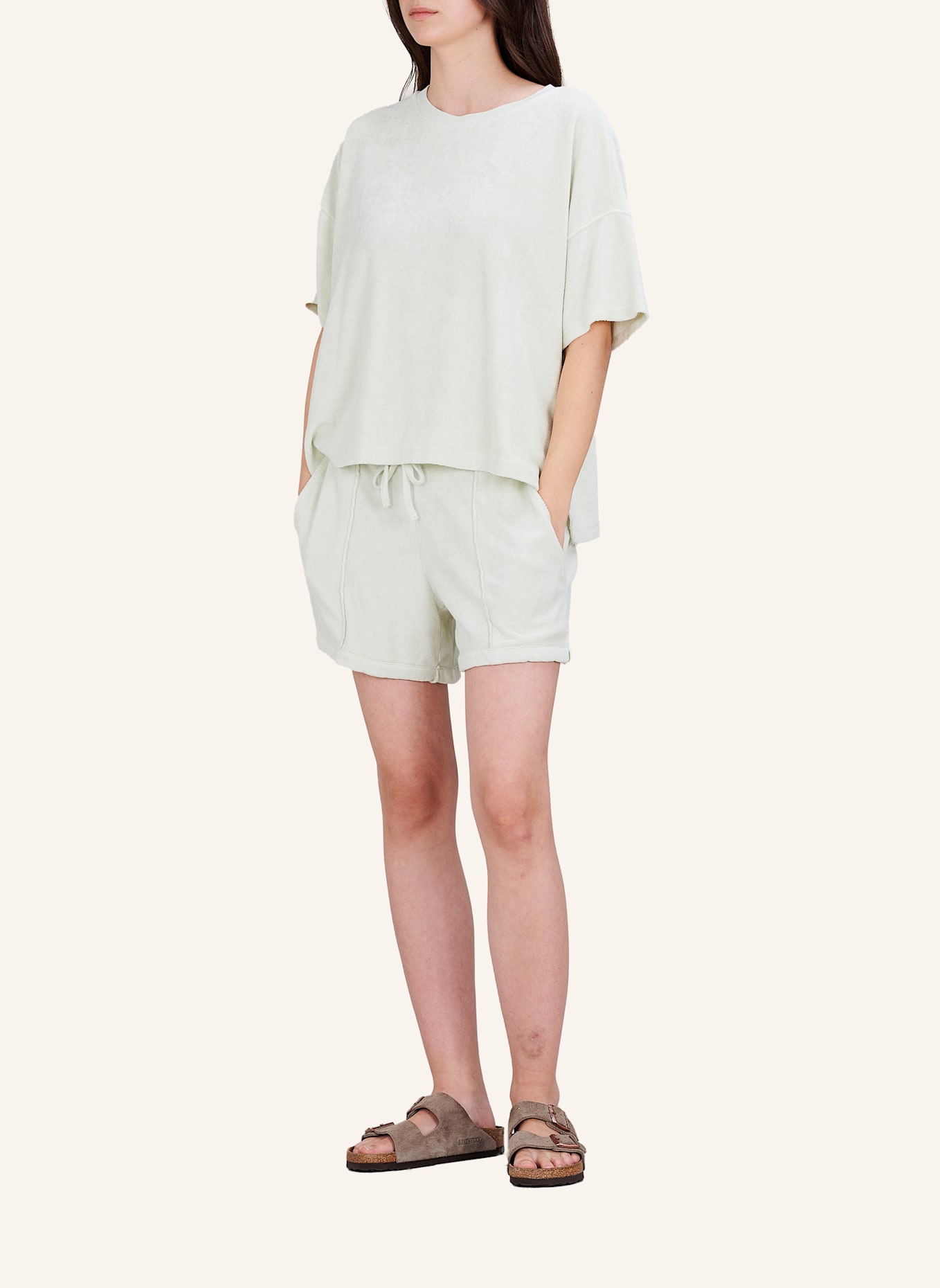 TRUE RELIGION Shorts Frottee: HELLGRÜN