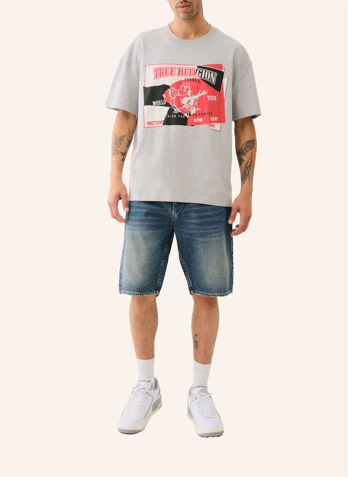TRUE RELIGION T-Shirt: HELLGRAU