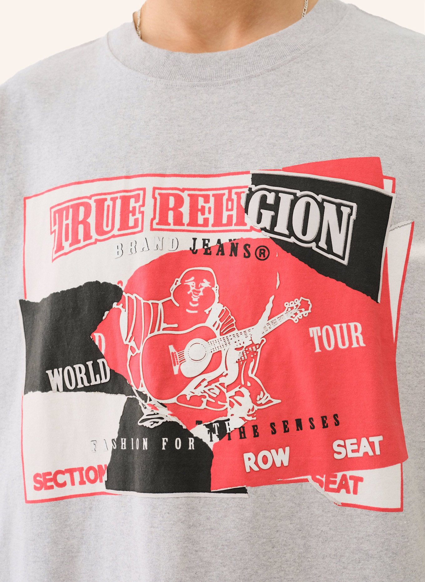 TRUE RELIGION T-Shirt: HELLGRAU