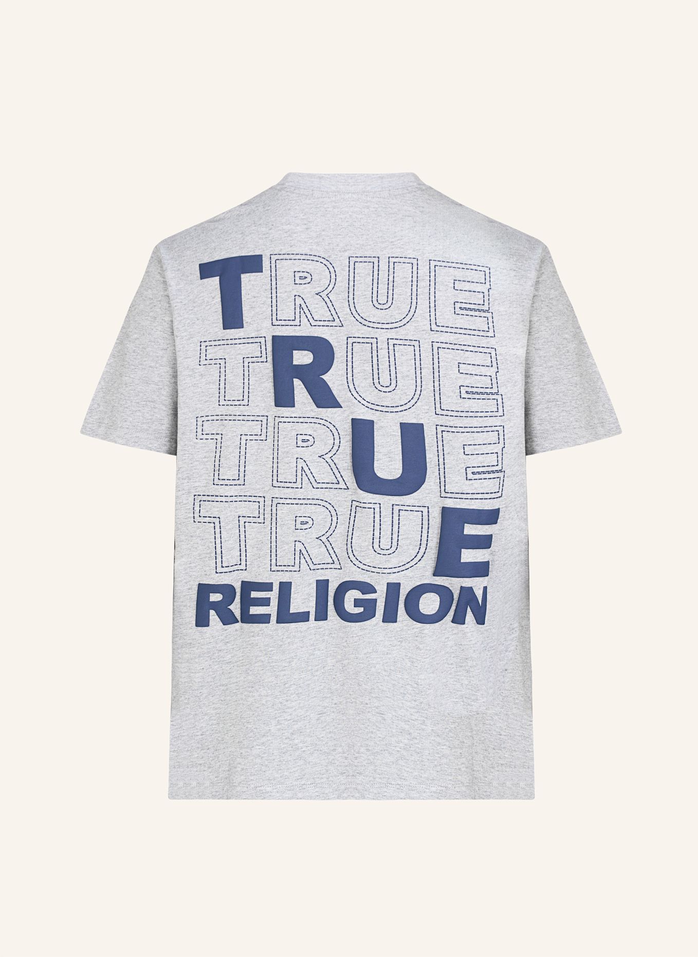TRUE RELIGION T-Shirt STITCH: HELLGRAU