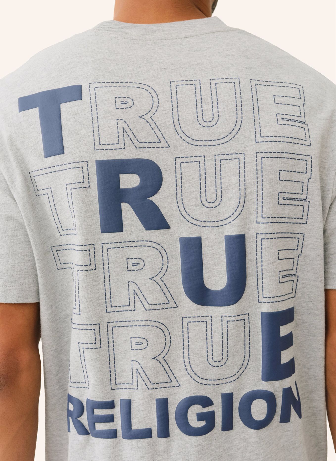 TRUE RELIGION T-Shirt STITCH: HELLGRAU