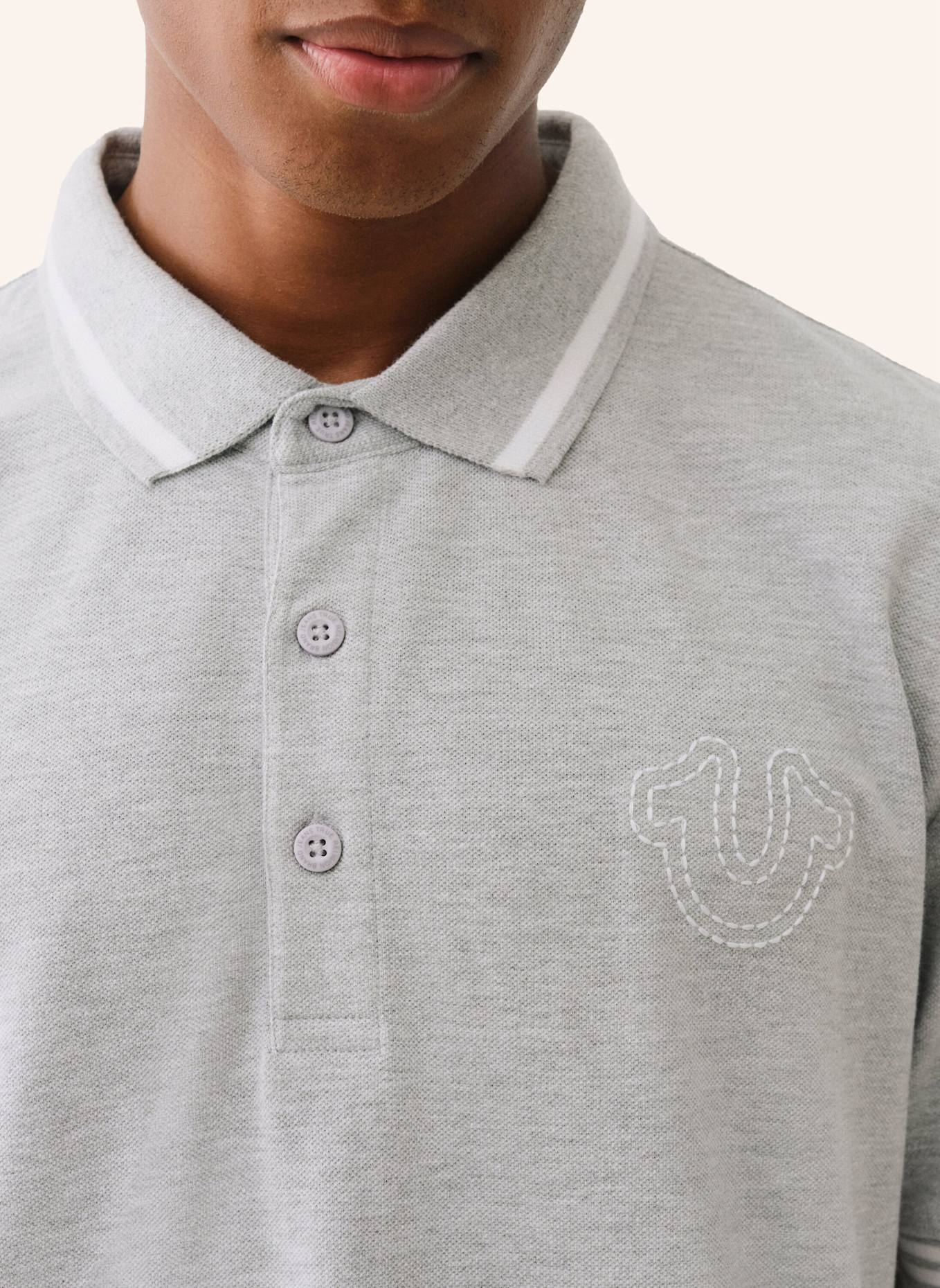 TRUE RELIGION Poloshirt BIG T: HELLGRAU