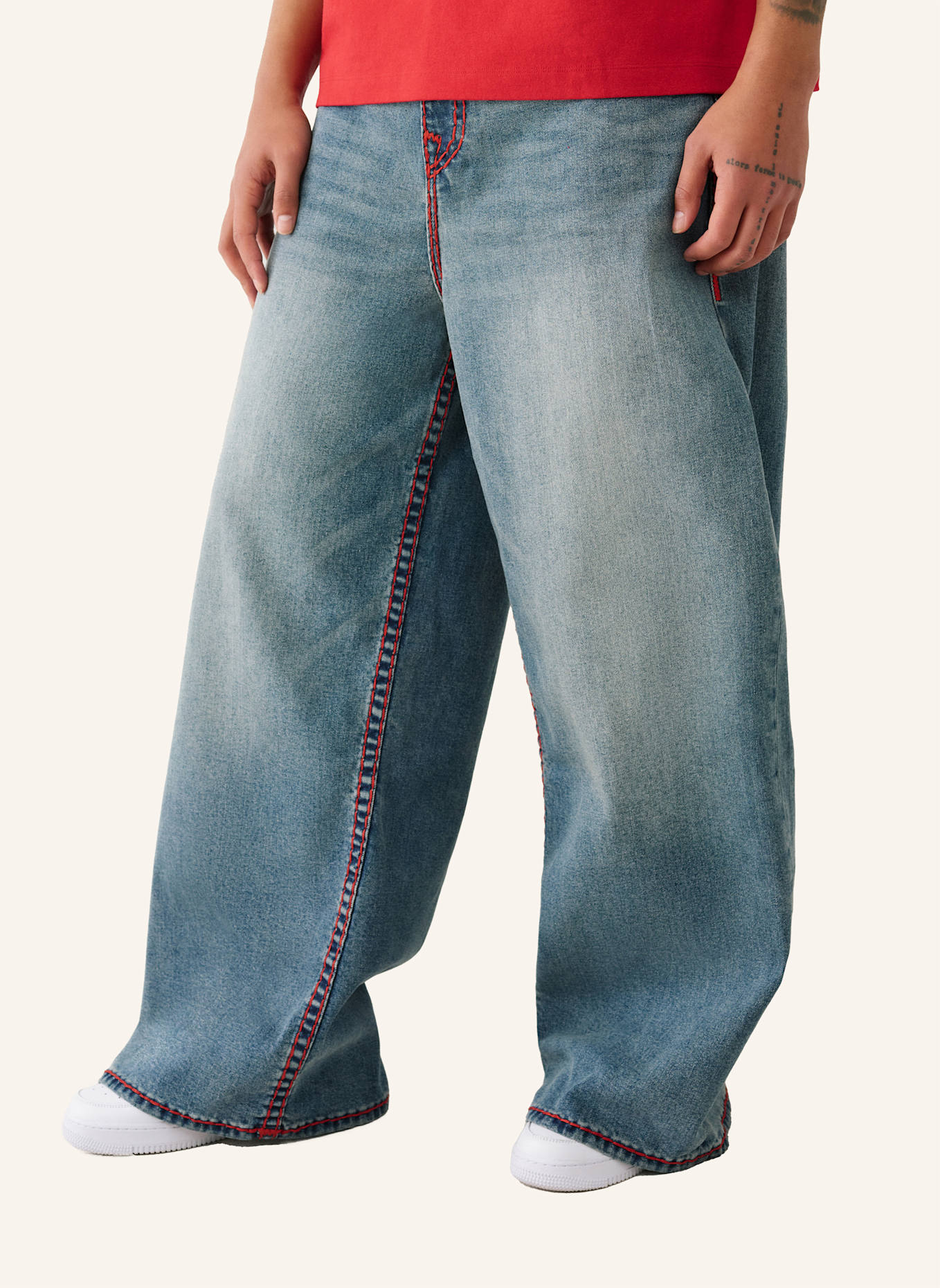 TRUE RELIGION Jeans MIKEY SUPER T BAGGY: BLAUGRAU