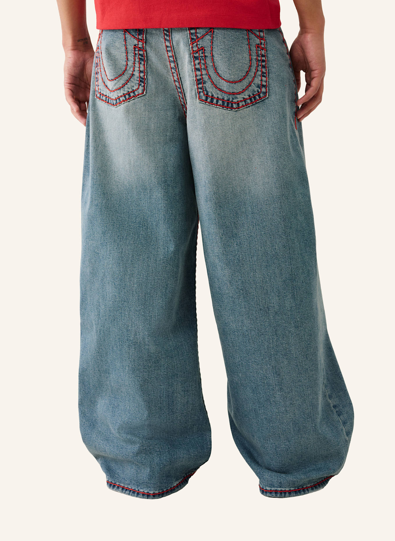 TRUE RELIGION Jeans MIKEY SUPER T BAGGY: BLAUGRAU