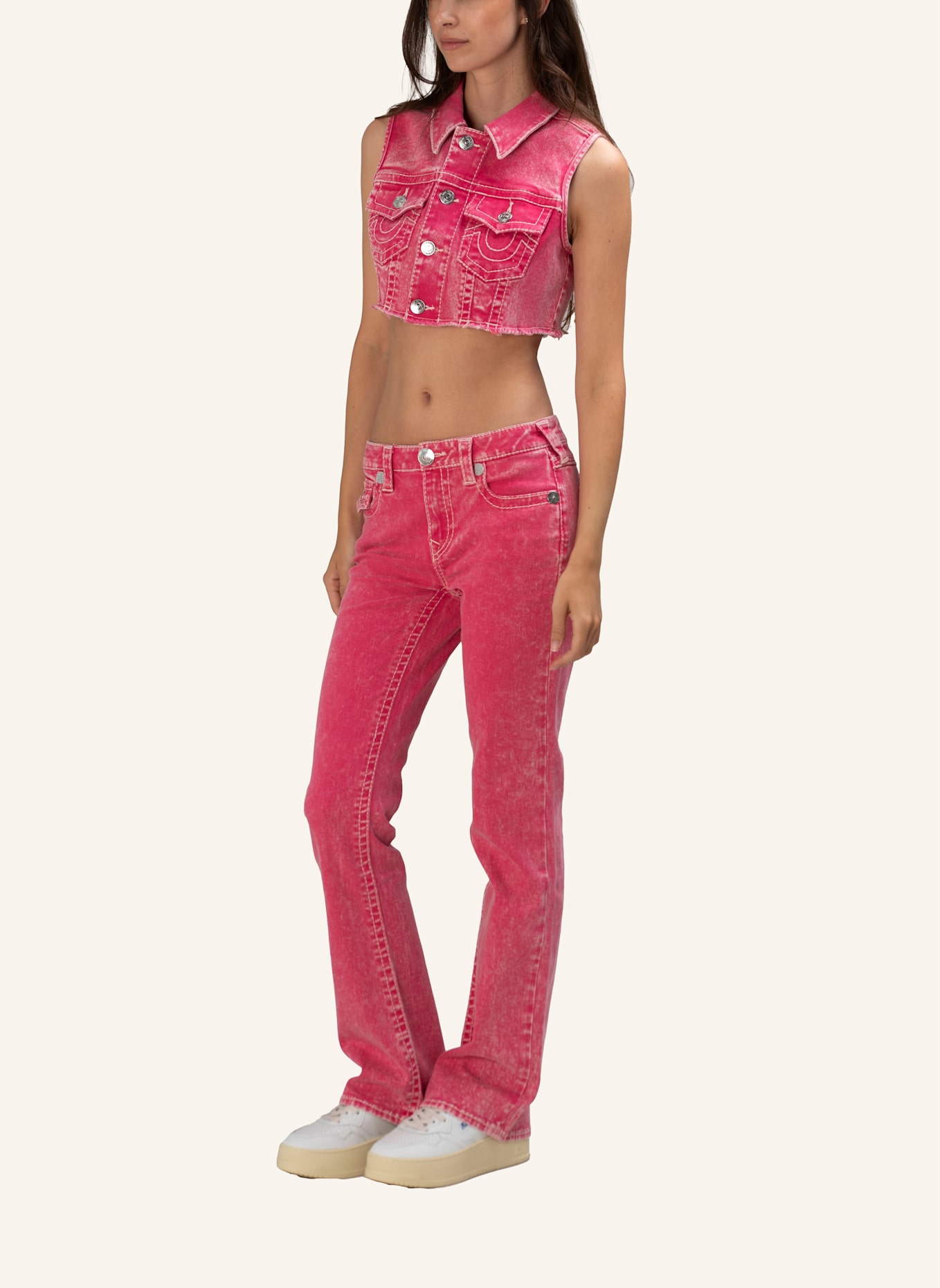 TRUE RELIGION Jeansweste BIG T: PINK