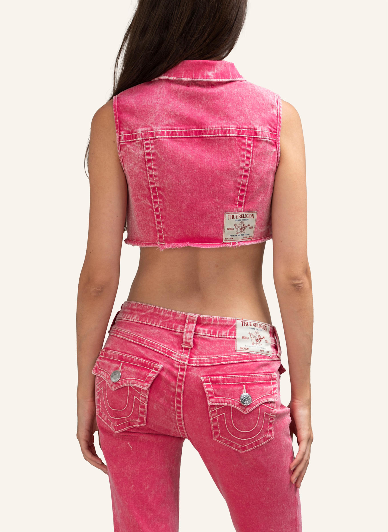 TRUE RELIGION Jeansweste BIG T: PINK