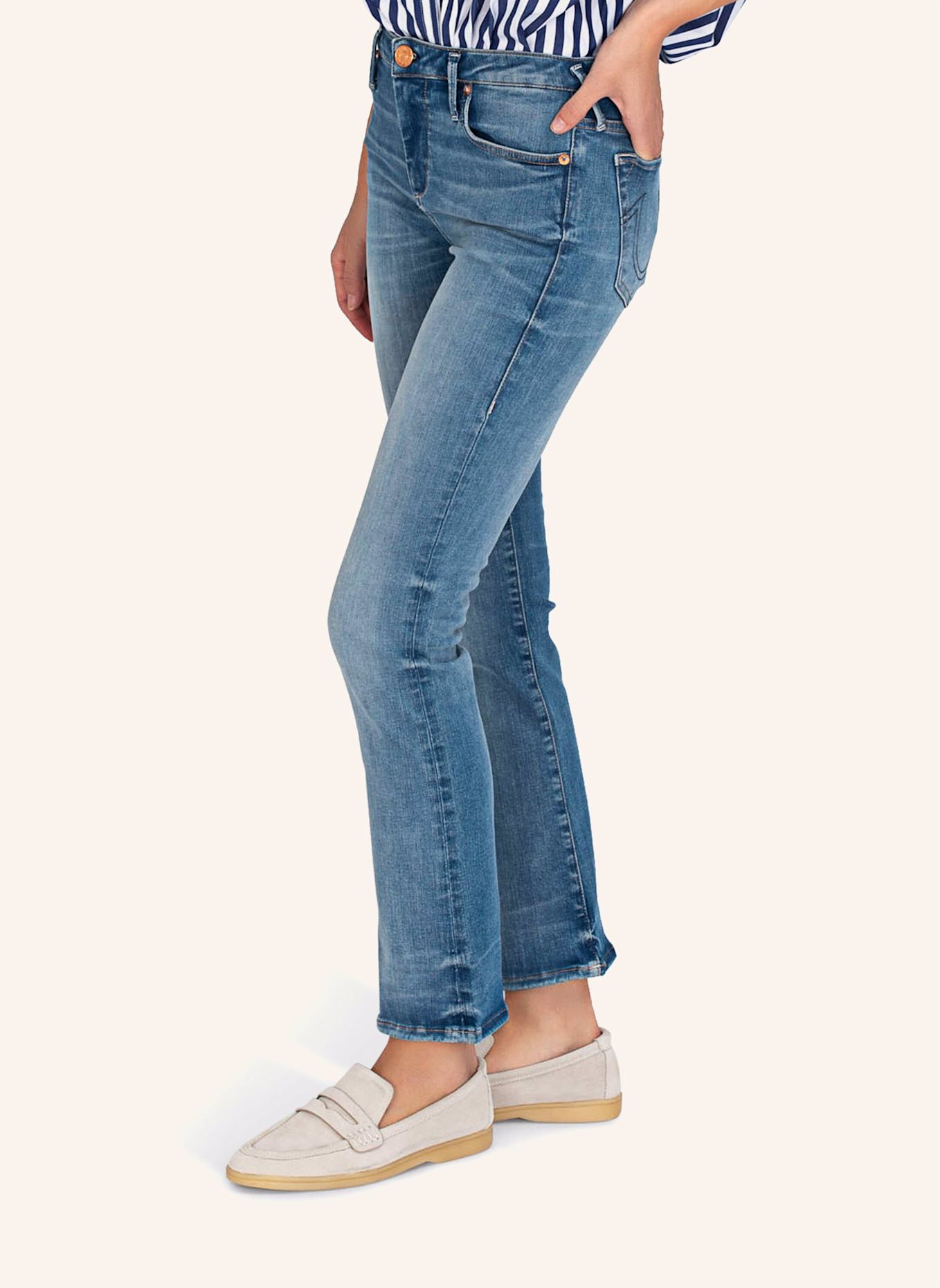 TRUE RELIGION Jeans HALLE Kick Flare: BLAUGRAU/ DUNKELBLAU