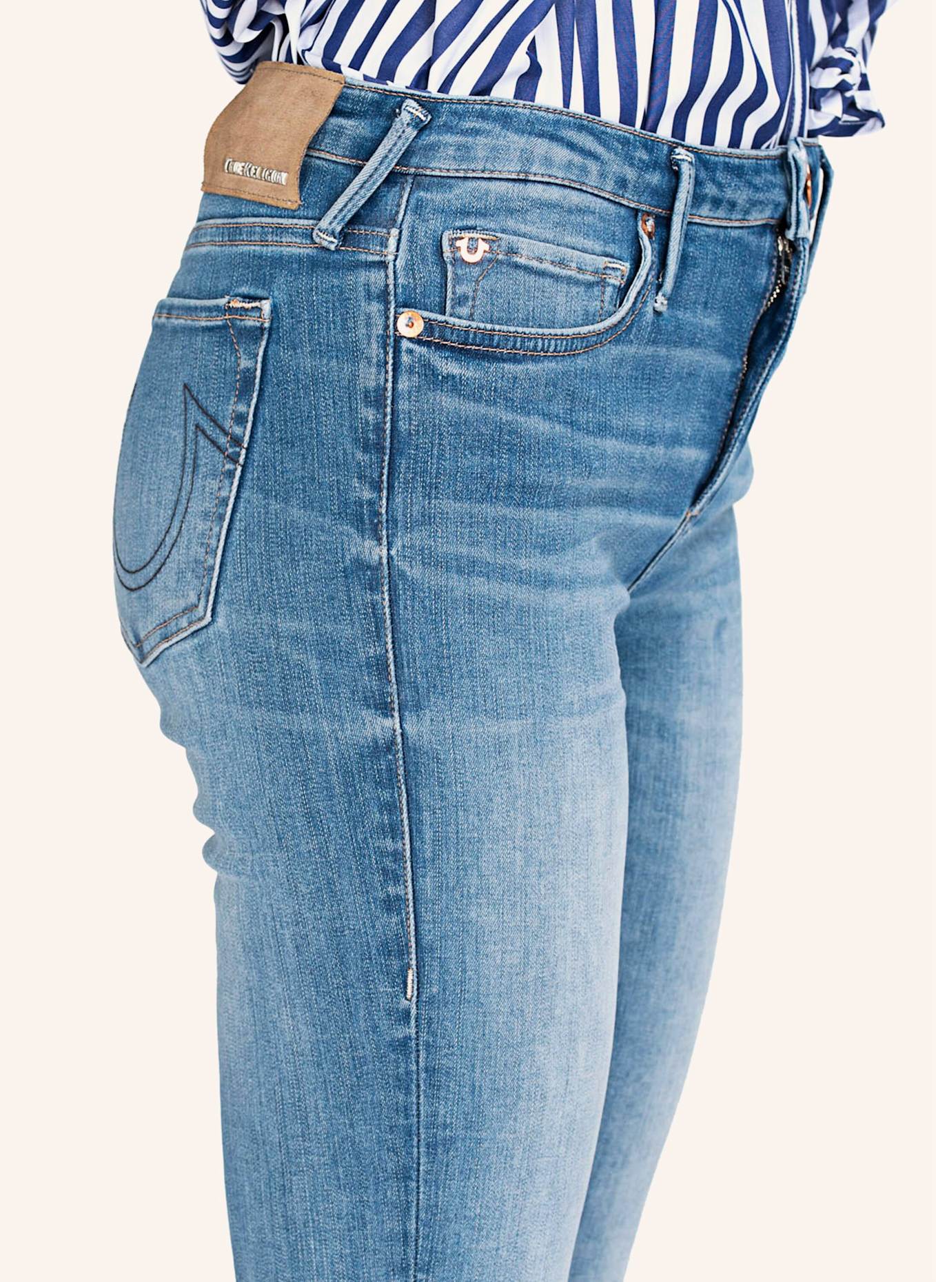 TRUE RELIGION Jeans HALLE Kick Flare: BLAUGRAU/ DUNKELBLAU