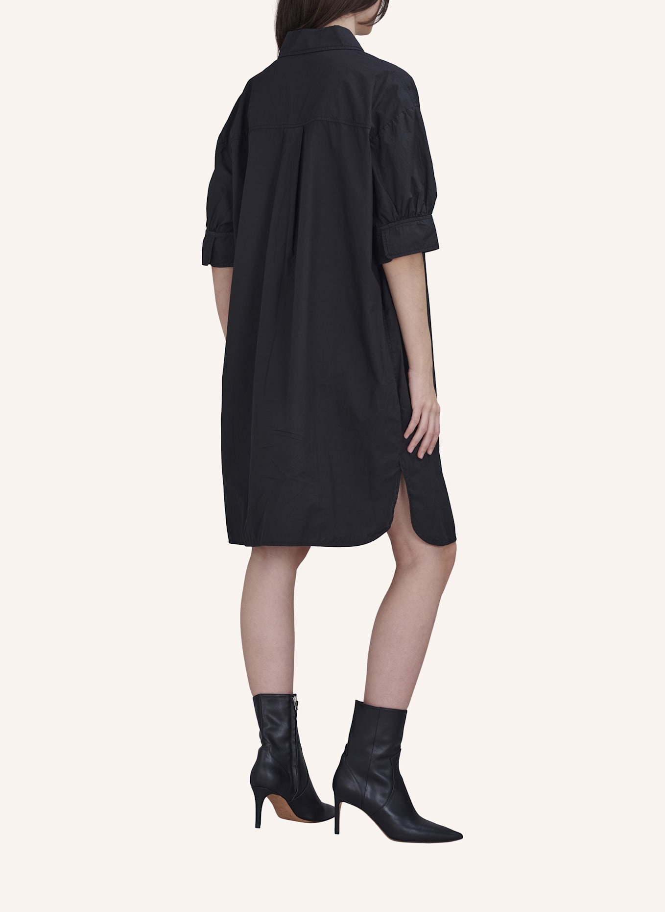 TRUE RELIGION Hemdblusenkleid: SCHWARZ