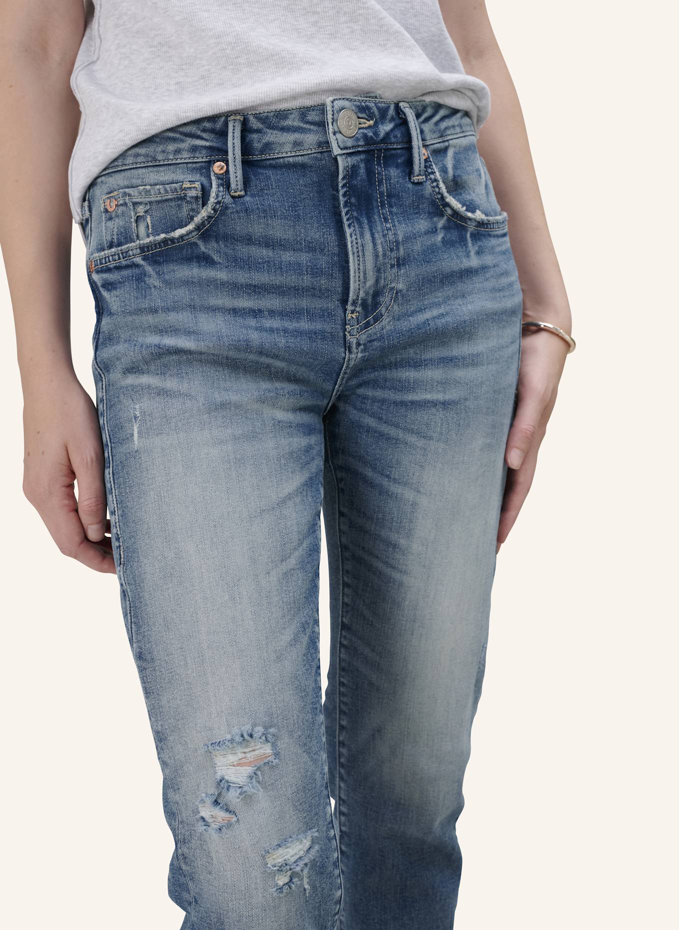 TRUE RELIGION Jeans Piper: BLAUGRAU/ DUNKELBLAU