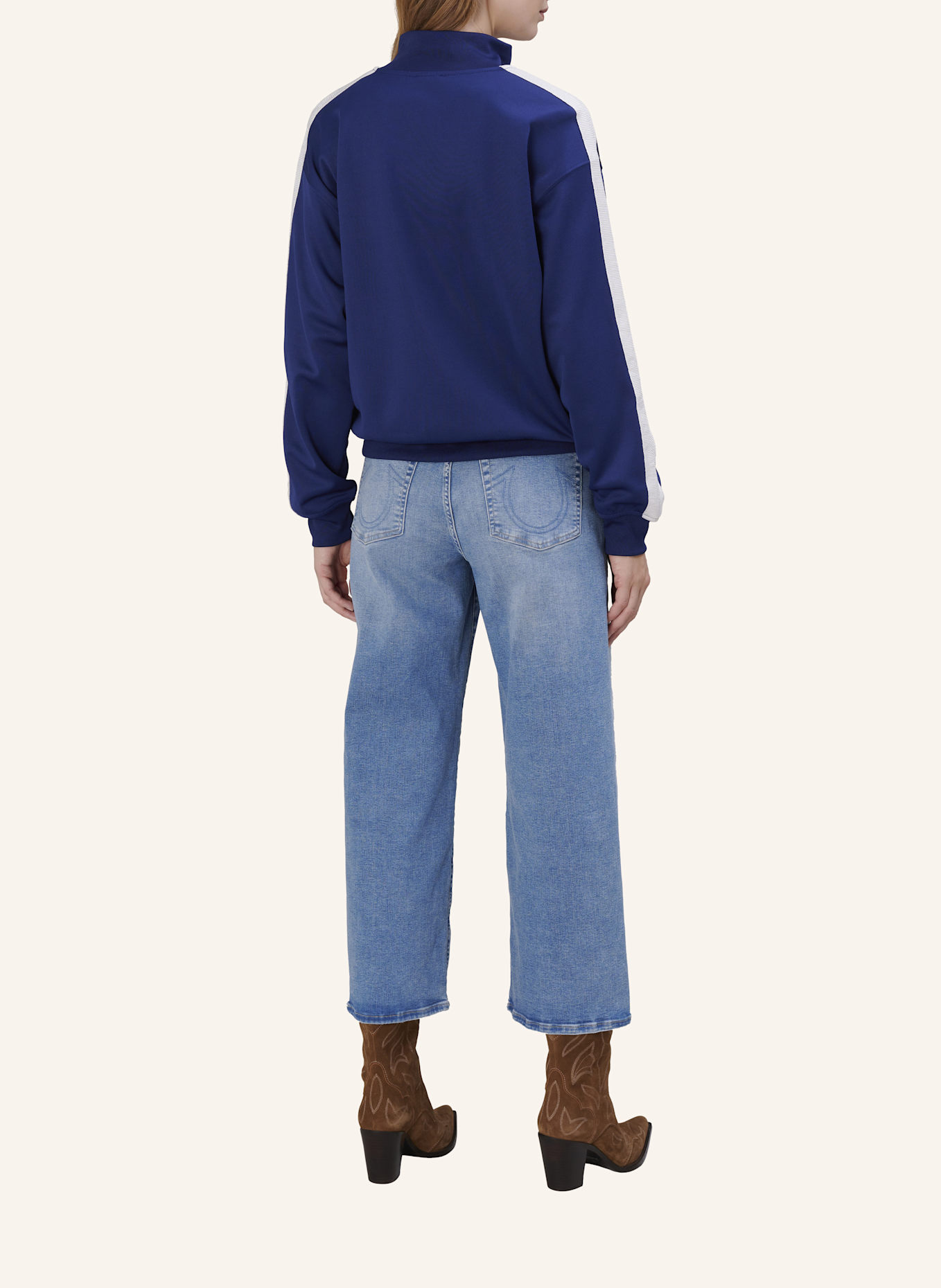 TRUE RELIGION Trainingsjacke TAYLOR mit Galonstreifen: BLAU