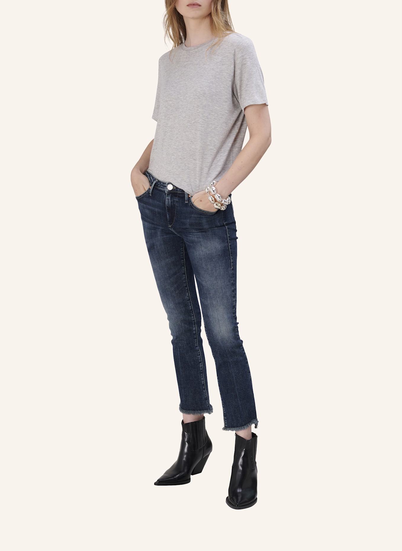 TRUE RELIGION Jeans HALLE KICK FLARE: BLAUGRAU/ DUNKELBLAU