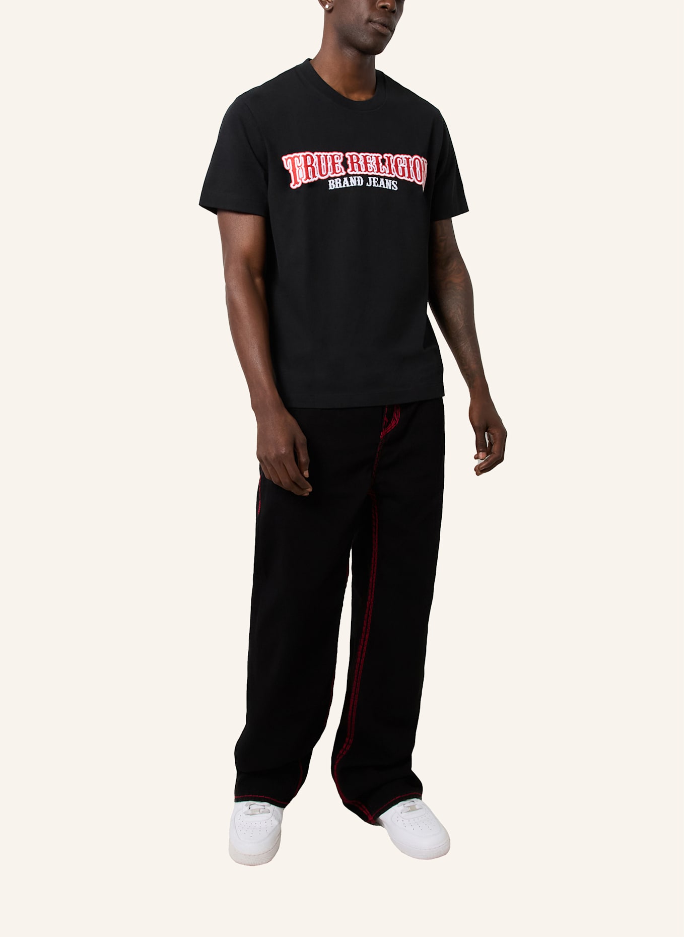 TRUE RELIGION T-Shirt: SCHWARZ
