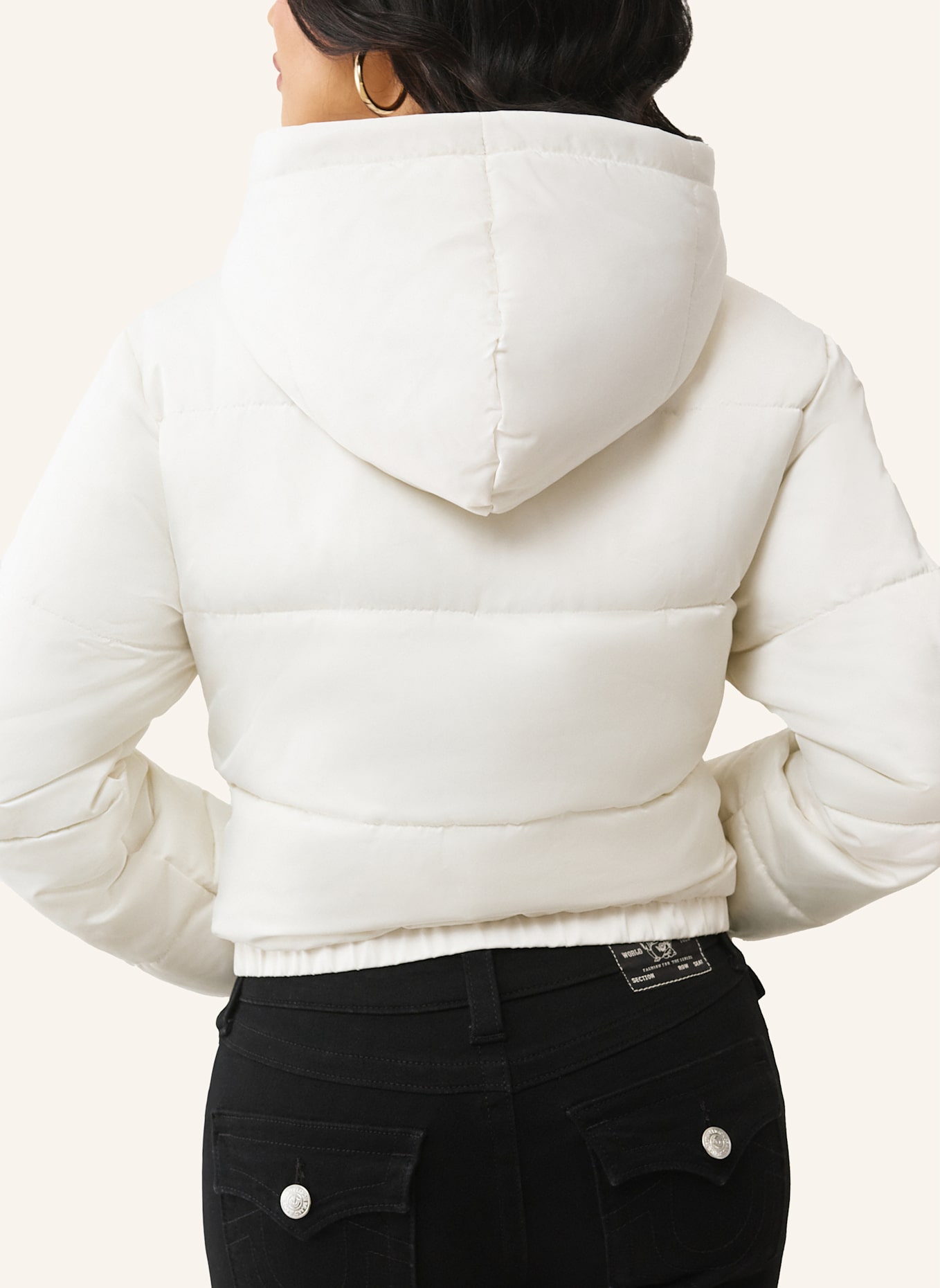 TRUE RELIGION Cropped-Puffer-Jacke: WEISS