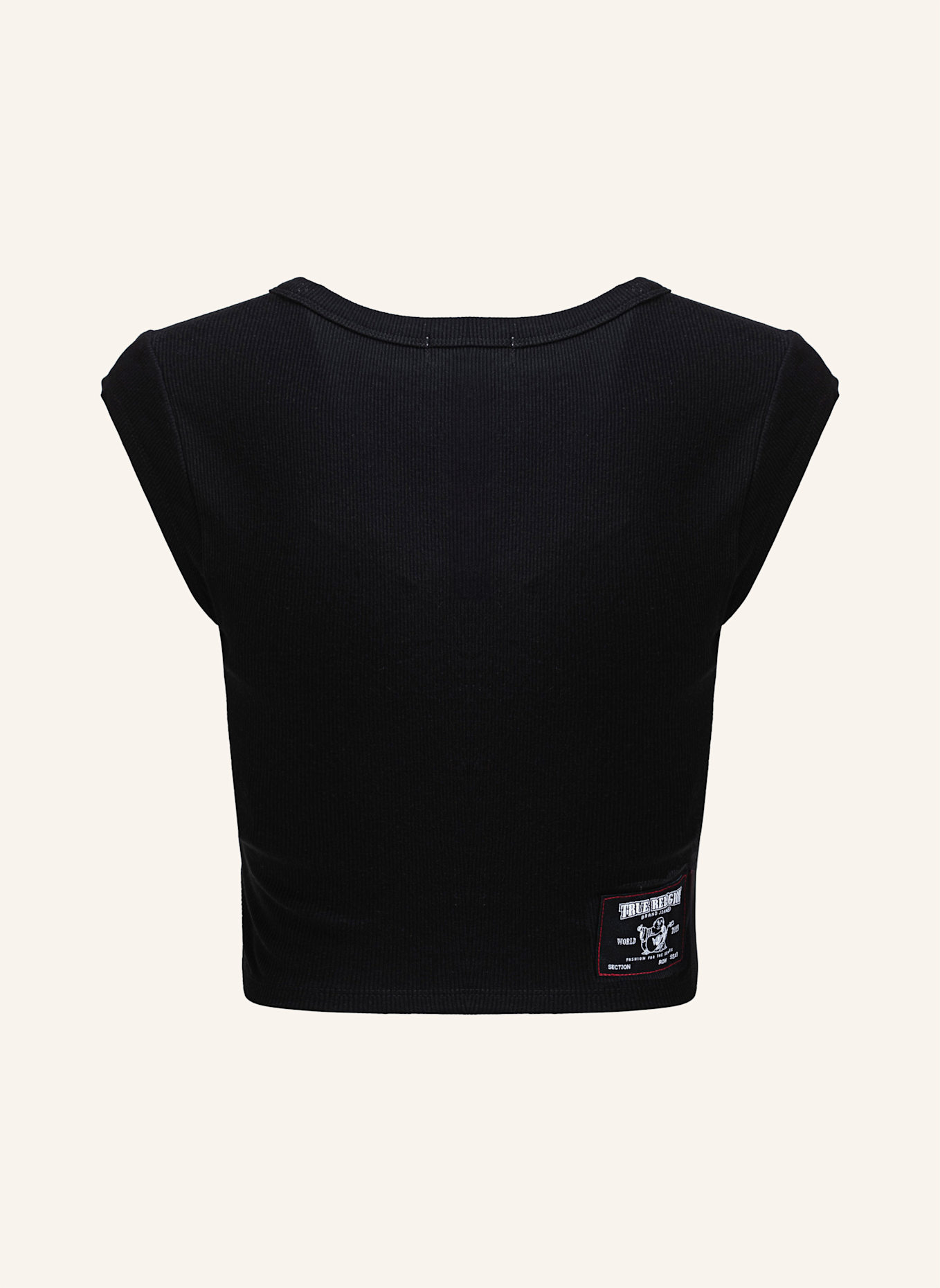 TRUE RELIGION V-Neck NOTCH: SCHWARZ