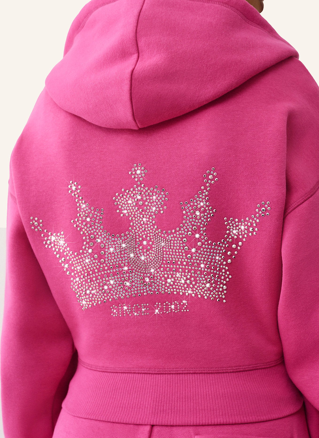 TRUE RELIGION Hoodie Cropped: PINK
