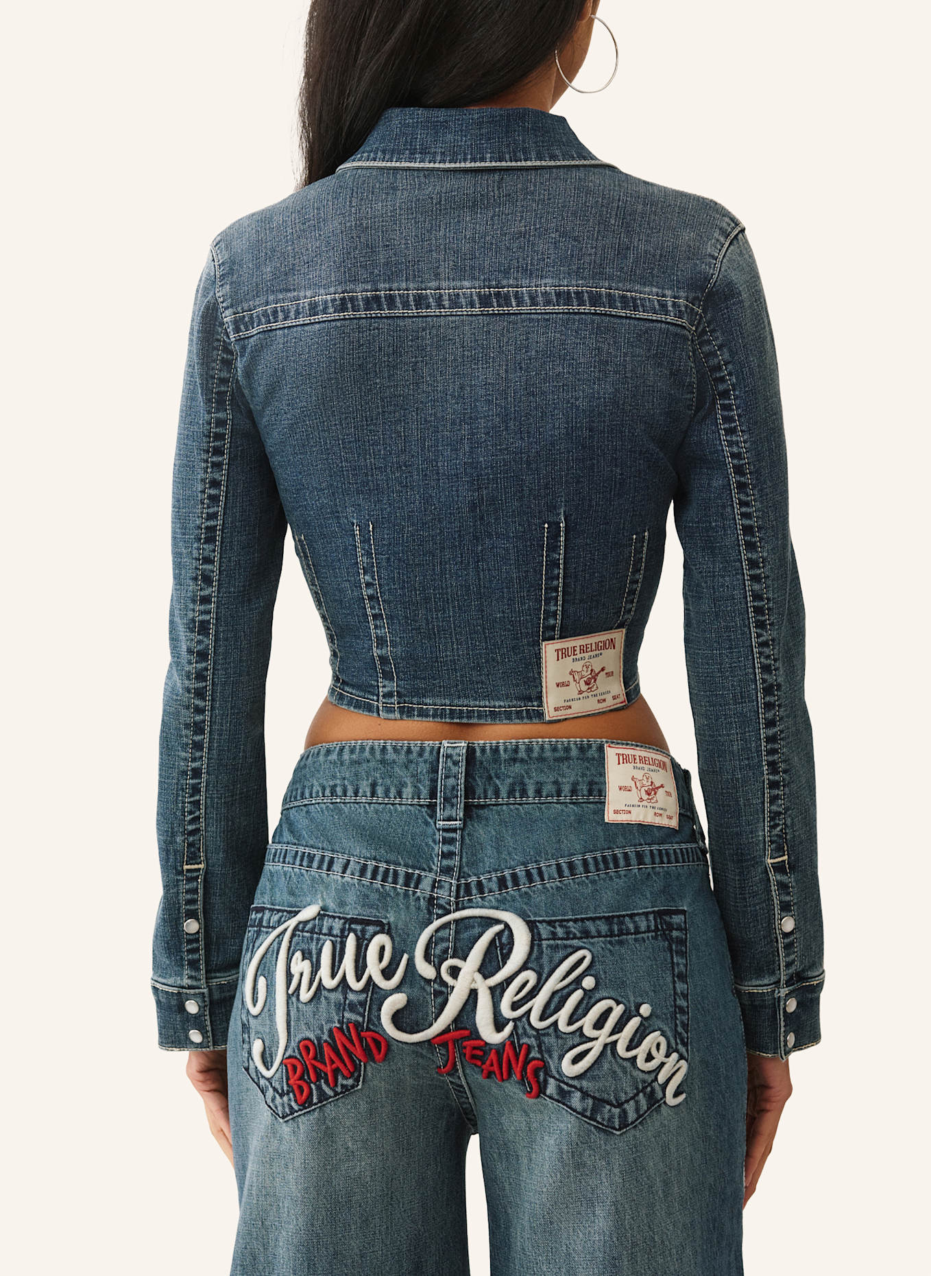TRUE RELIGION Jeanshemd SNATCHED: BLAU