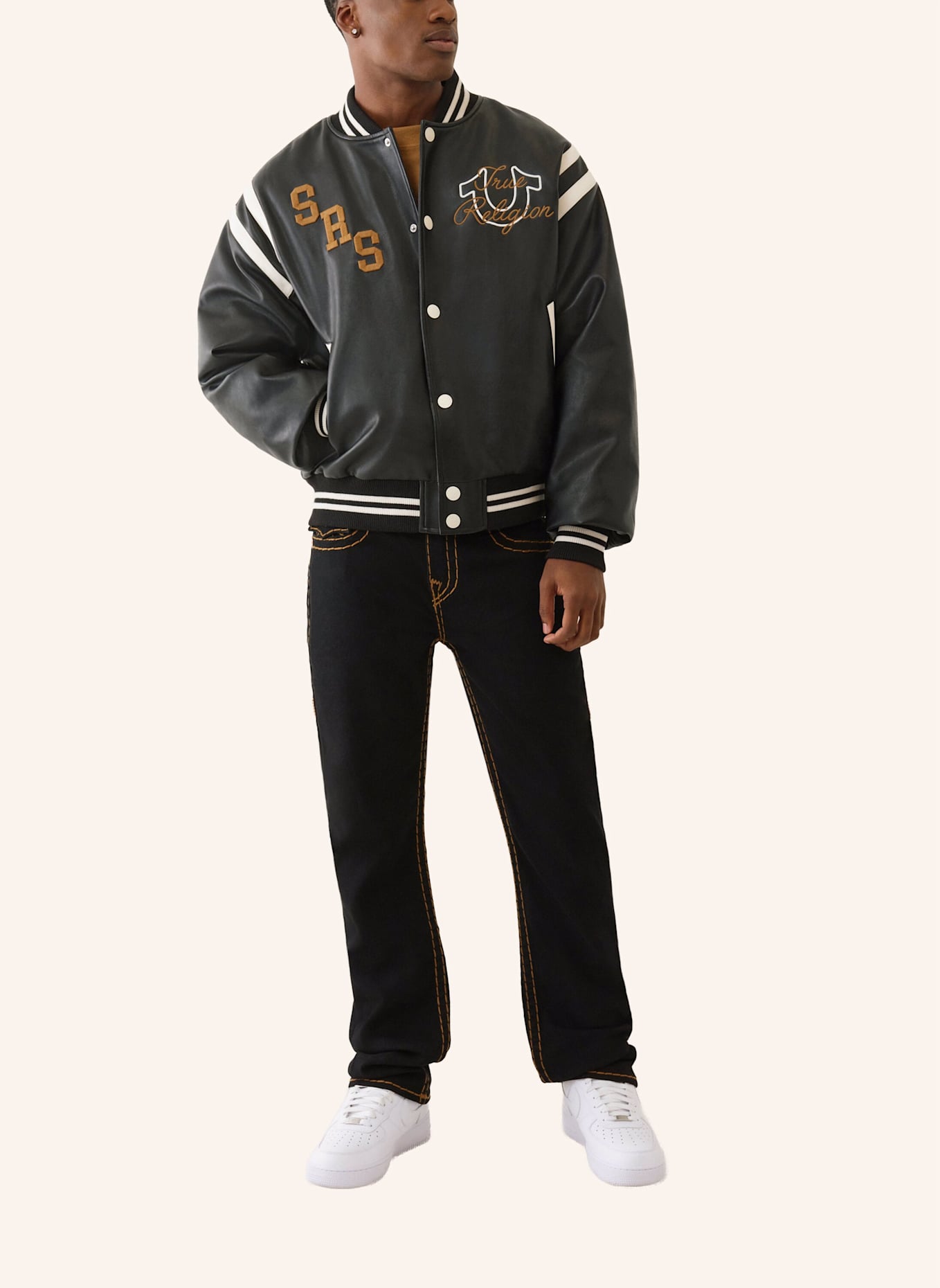 TRUE RELIGION Collegejacke: SCHWARZ