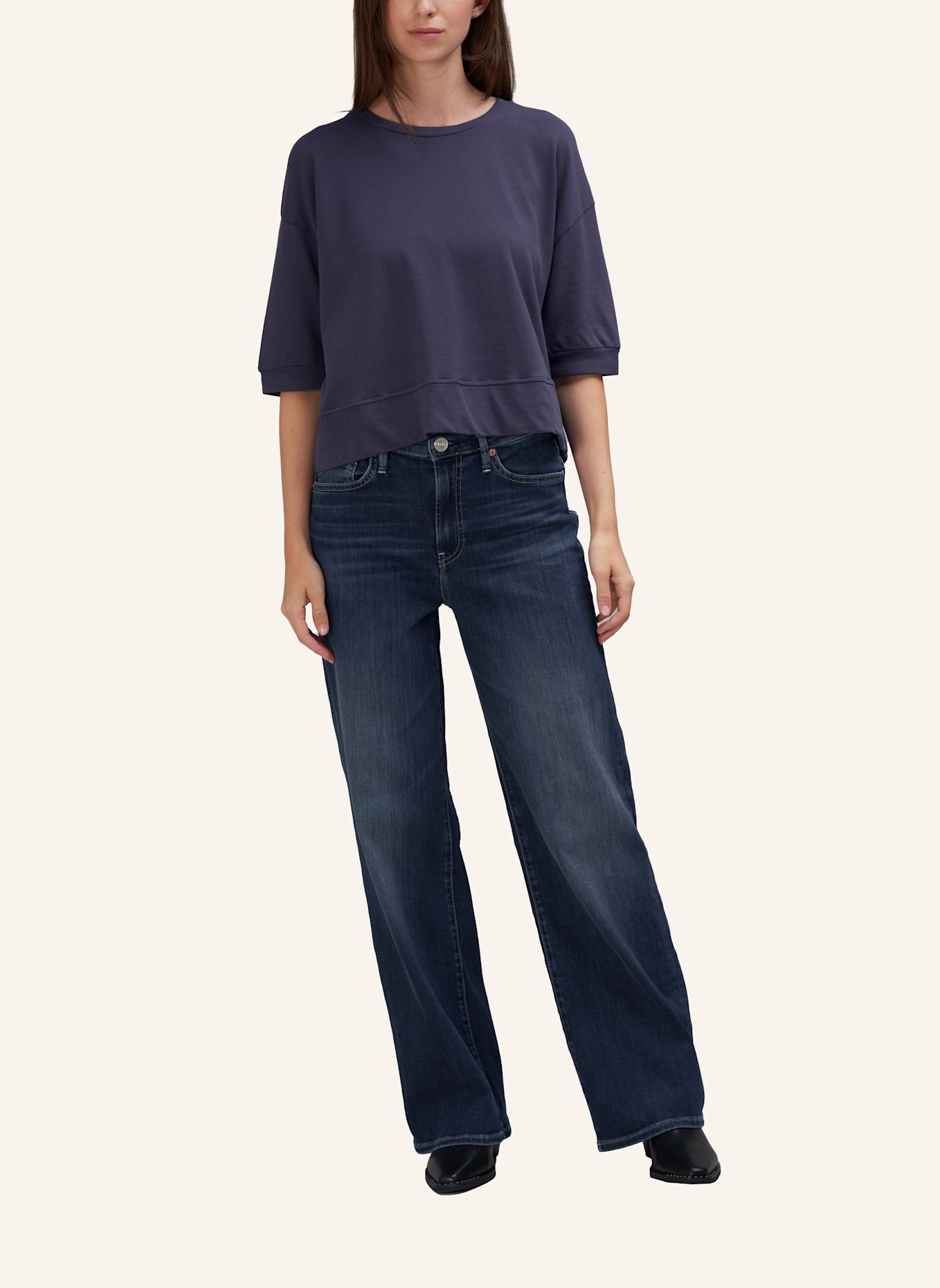 TRUE RELIGION Jeans SHIRLEY BAGGY: BLAUGRAU/ DUNKELBLAU