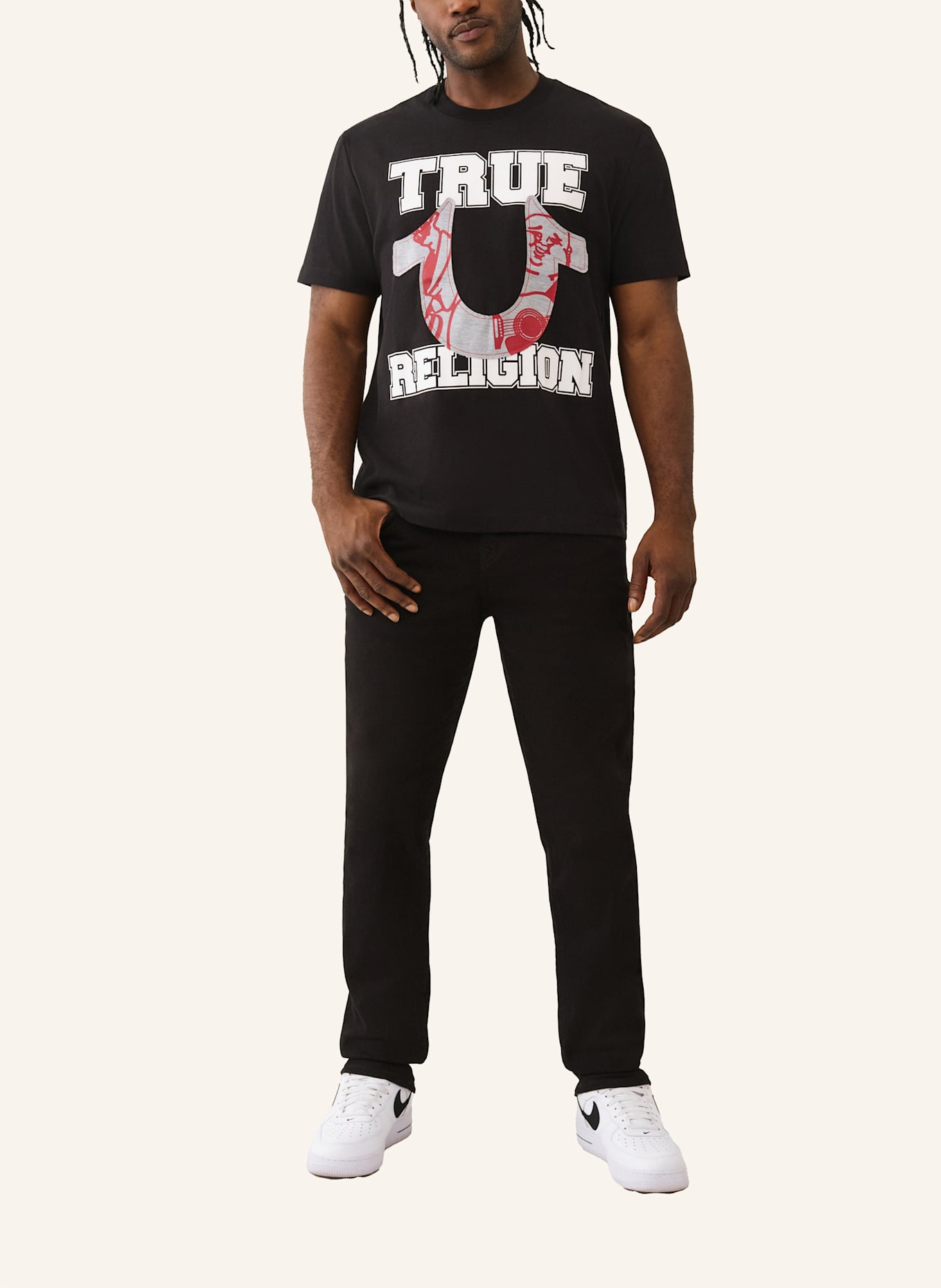 TRUE RELIGION T-Shirt HORSESHOE: SCHWARZ