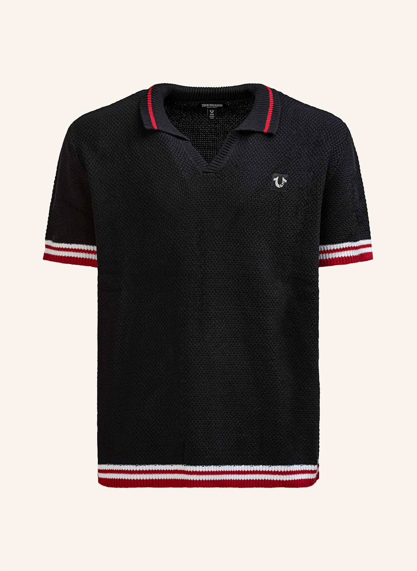 TRUE RELIGION Poloshirt: SCHWARZ