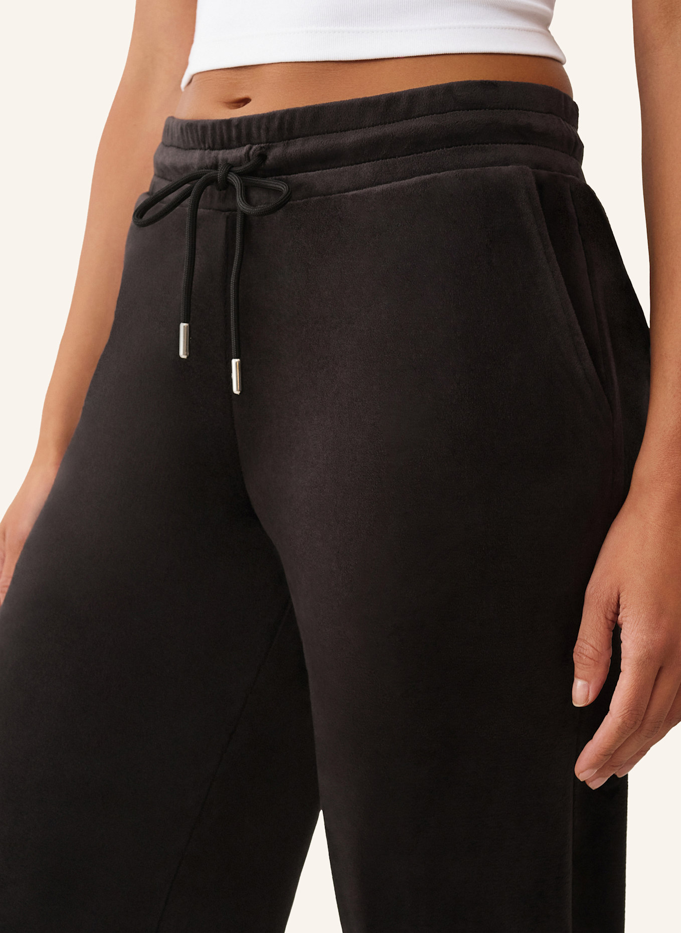 TRUE RELIGION Sweatpant VELOUR CRYSTAL: SCHWARZ