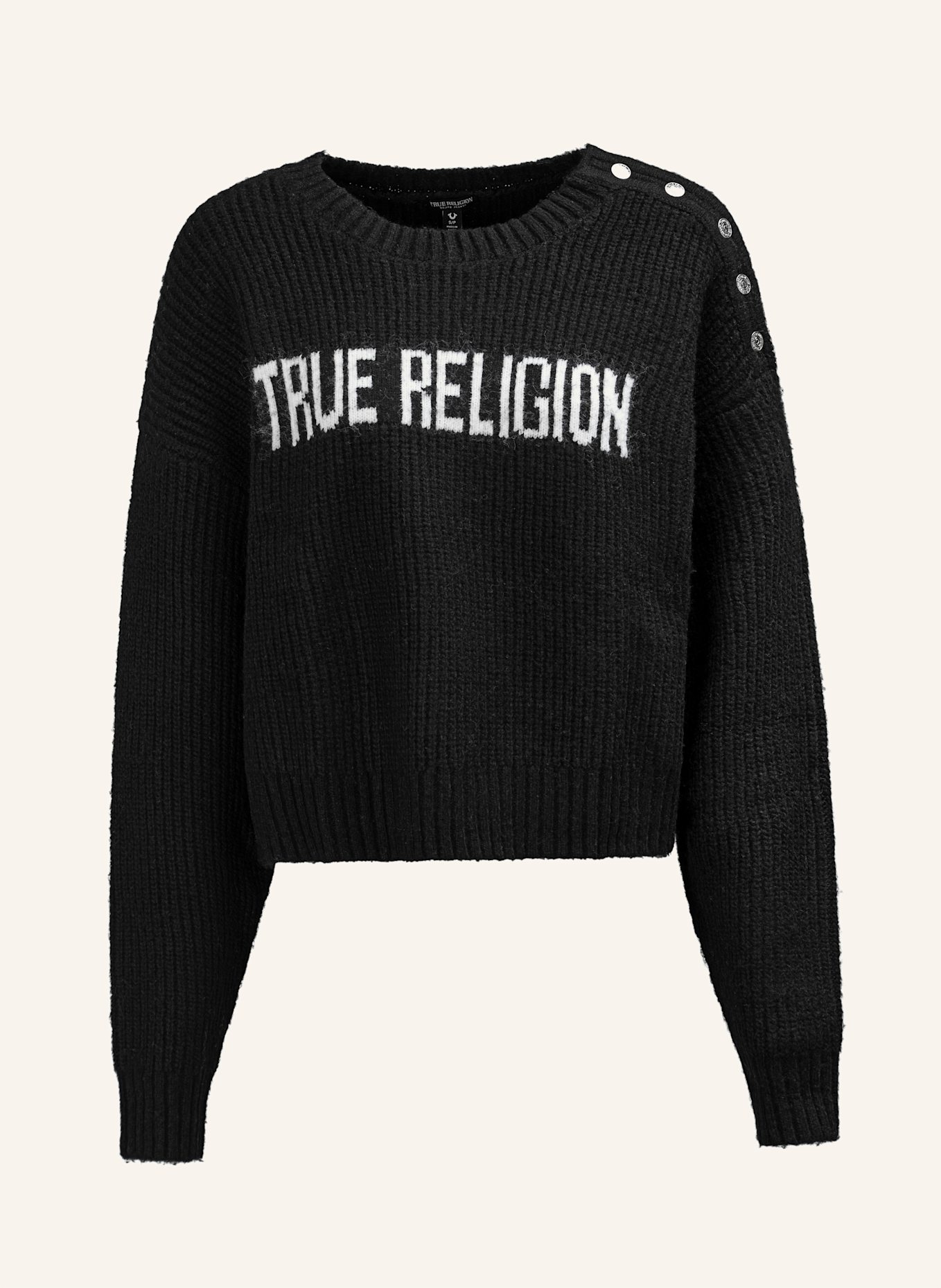 TRUE RELIGION Strickpullover: SCHWARZ