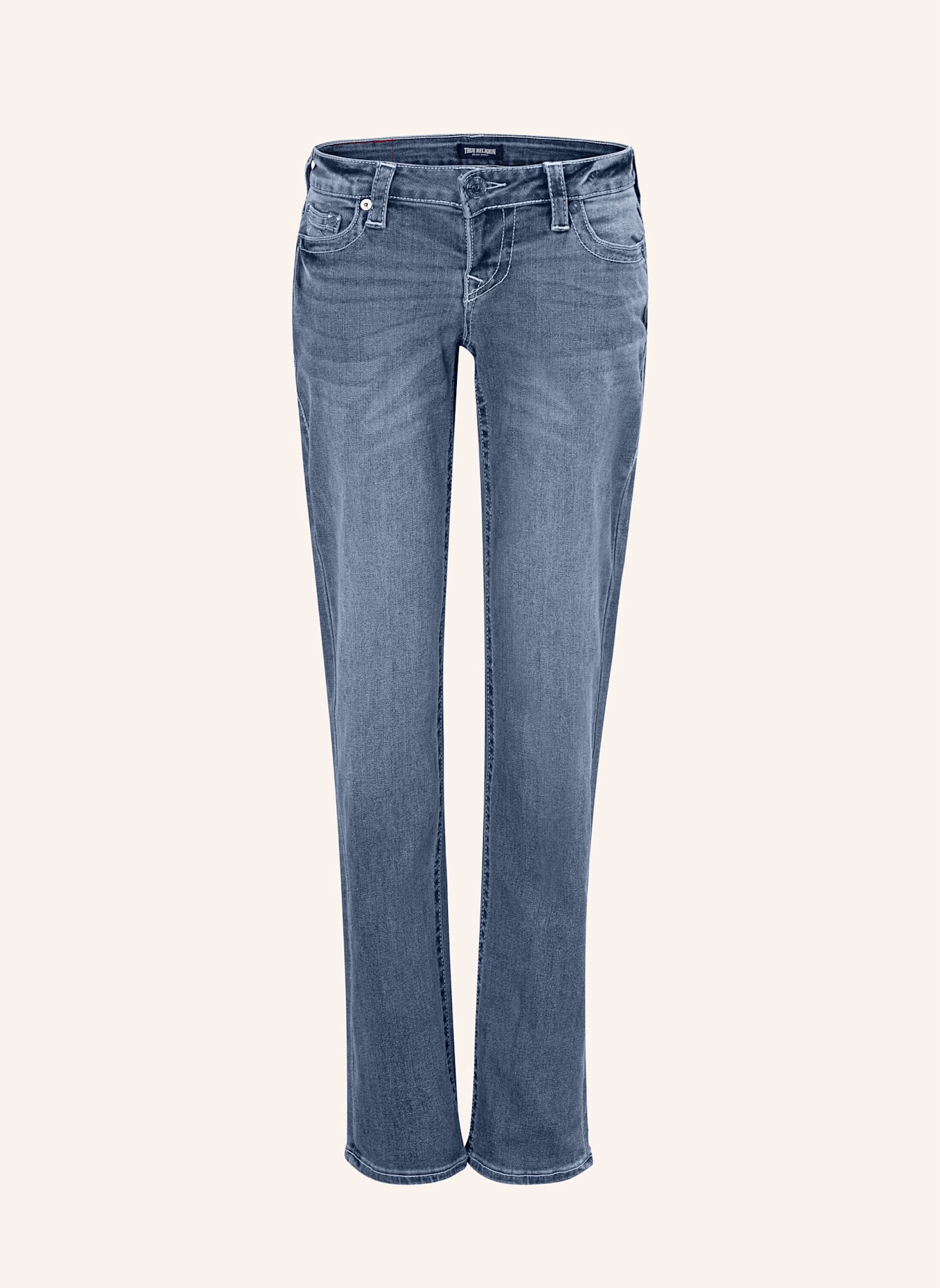 TRUE RELIGION Jeans SARAH Low Rise: HELLBLAU/ GRAU
