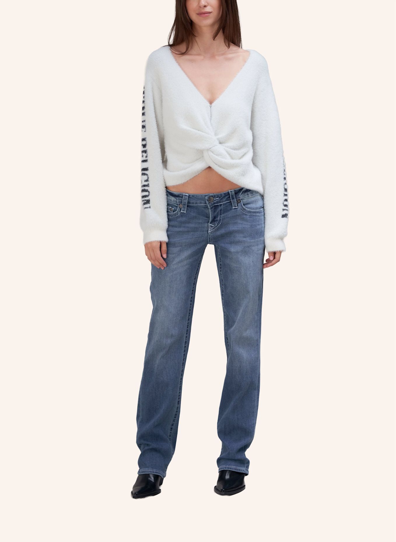 TRUE RELIGION Sweater: WEISS