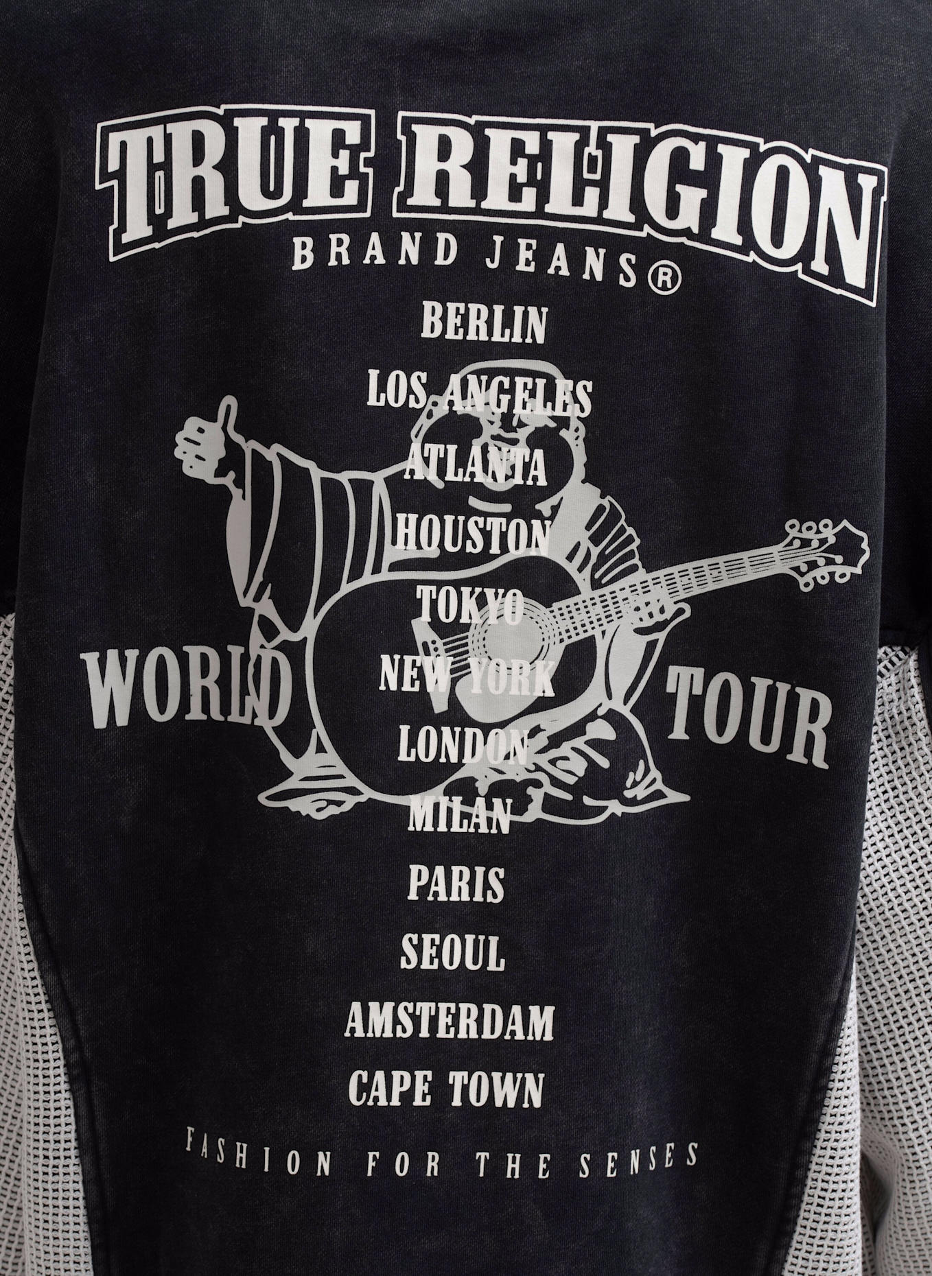 TRUE RELIGION Zip-Hoodie: SCHWARZ