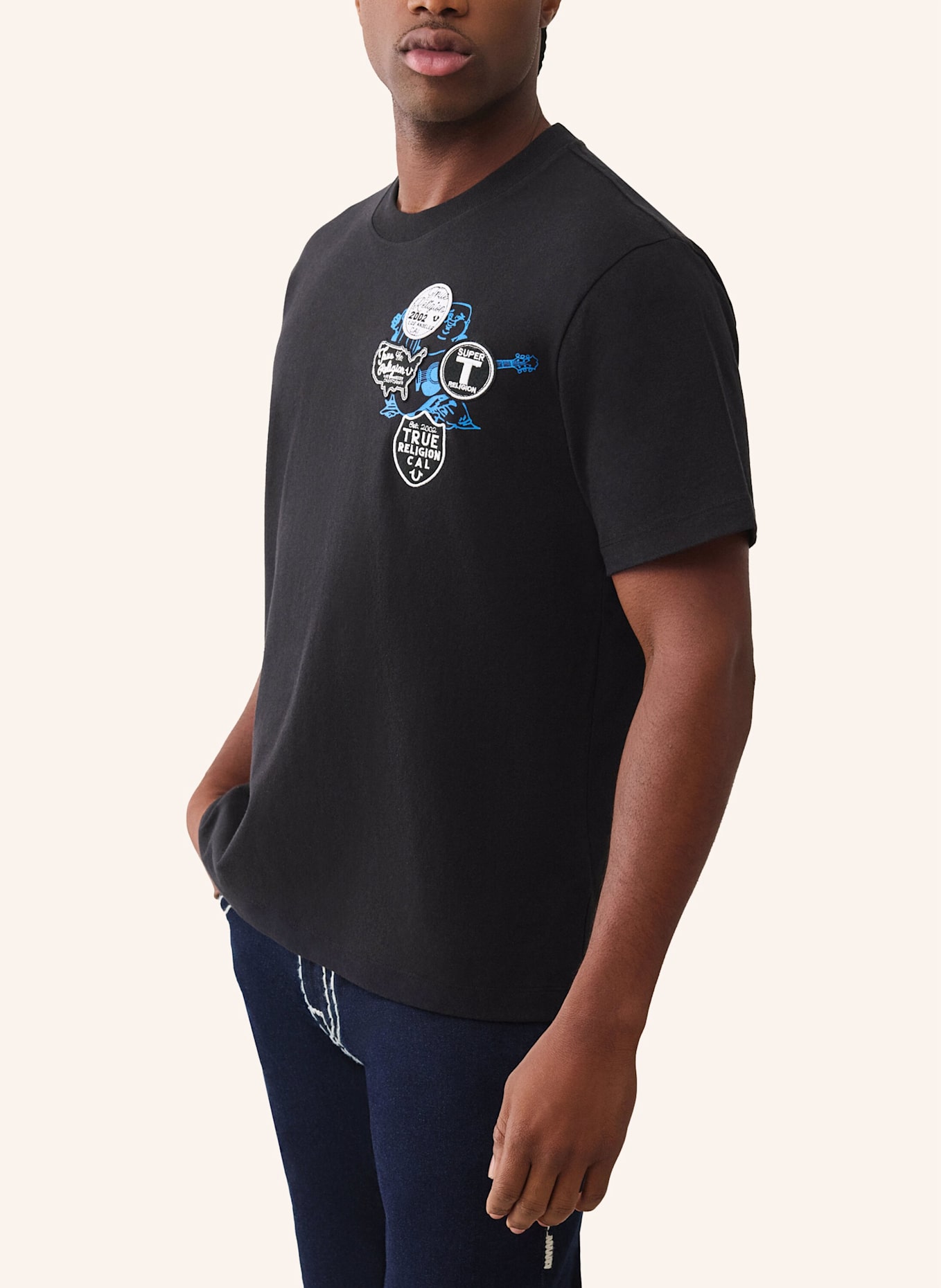 TRUE RELIGION T-Shirt UNIVERSITY: SCHWARZ