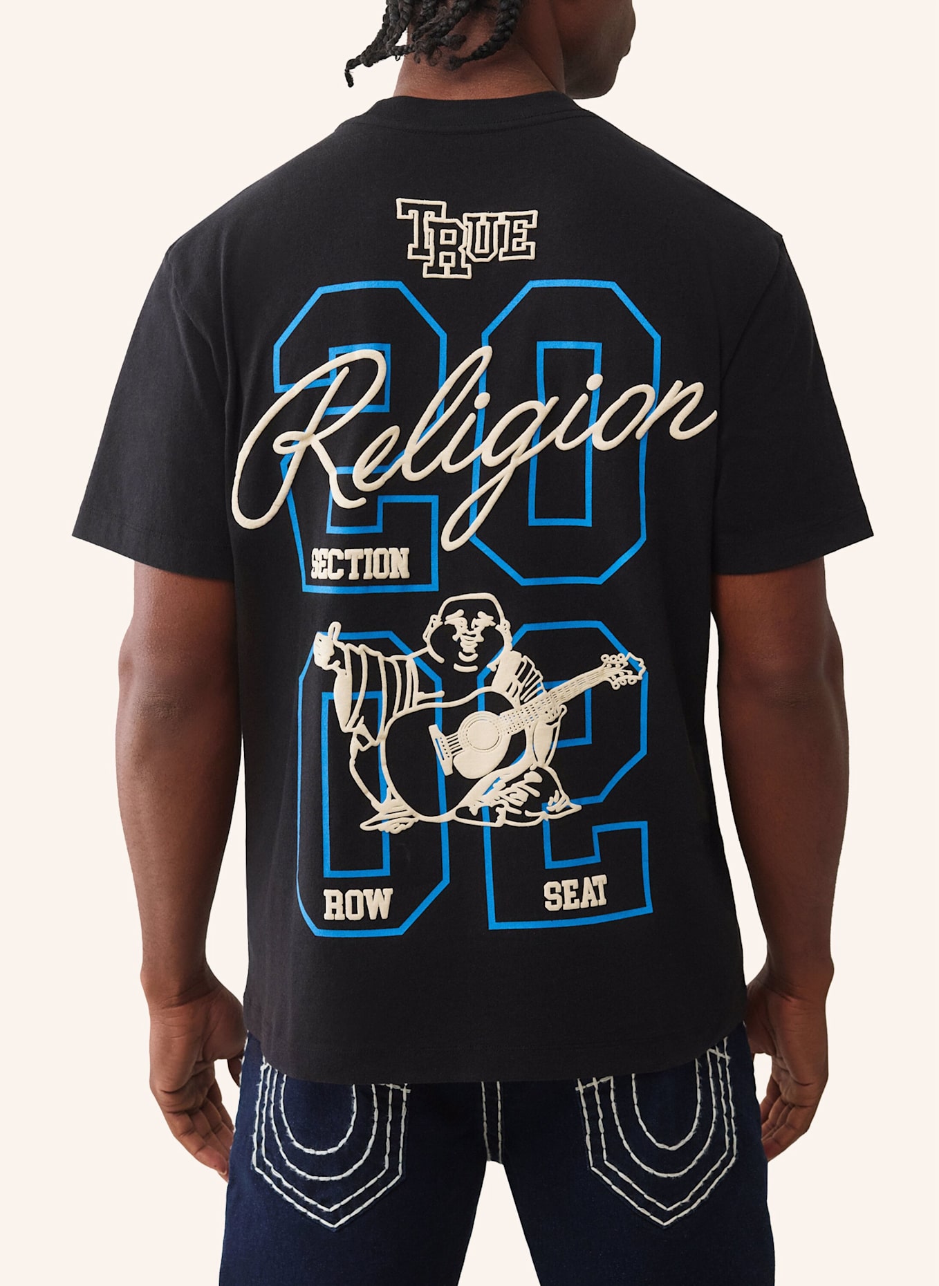TRUE RELIGION T-Shirt UNIVERSITY: SCHWARZ
