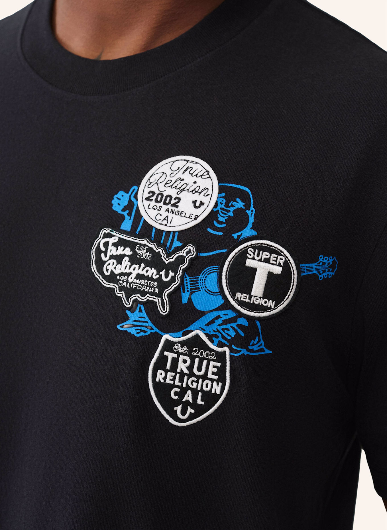 TRUE RELIGION T-Shirt UNIVERSITY: SCHWARZ