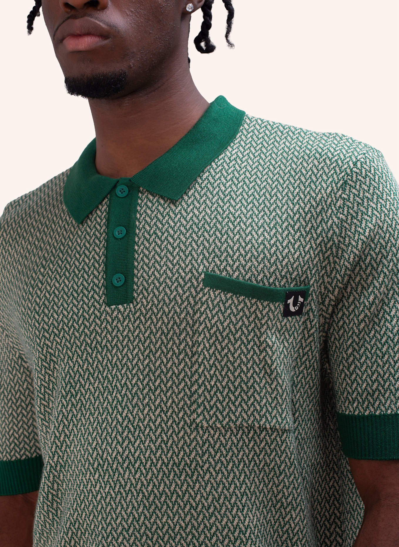 TRUE RELIGION Poloshirt KNIT: GRÜN