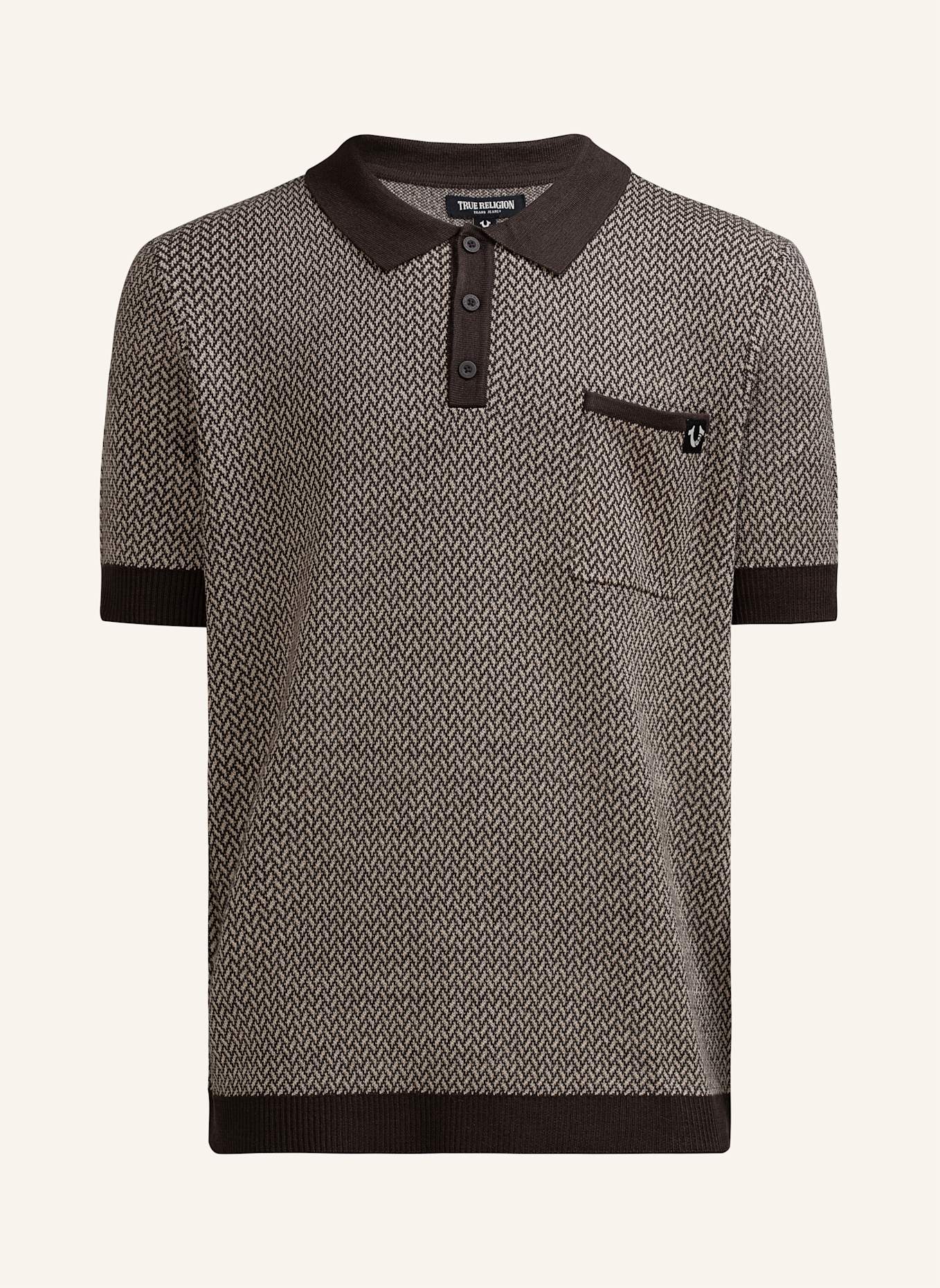 TRUE RELIGION Poloshirt KNIT: BRAUN