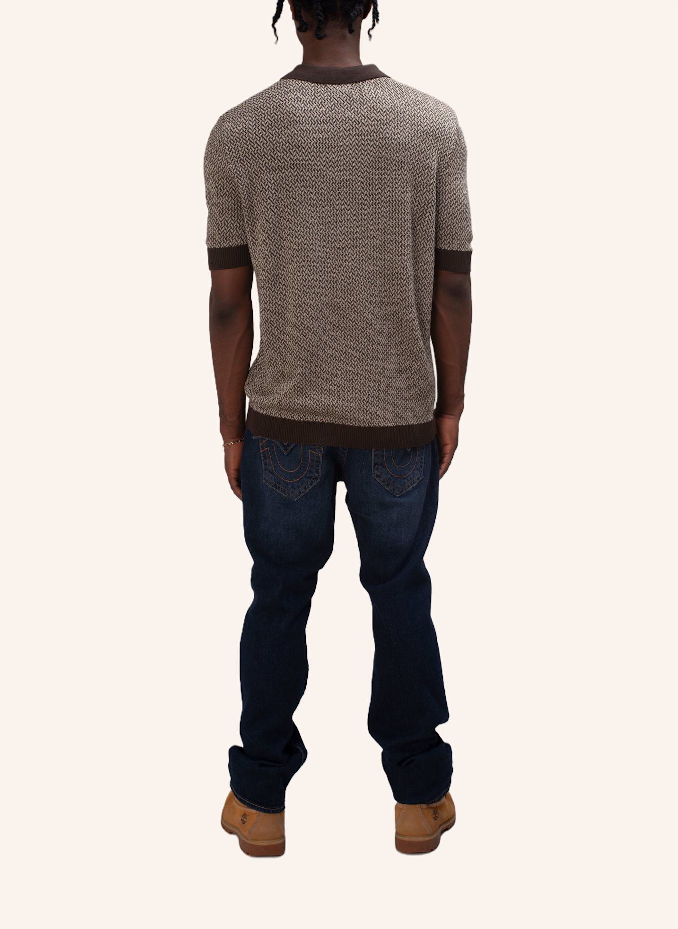 TRUE RELIGION Poloshirt KNIT: BRAUN