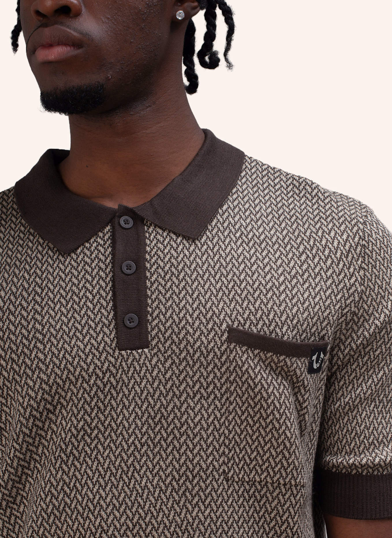TRUE RELIGION Poloshirt KNIT: BRAUN