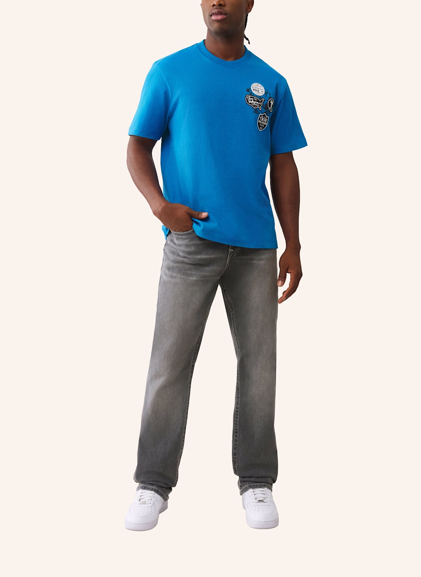 TRUE RELIGION T-Shirt UNIVERSITY: BLAU