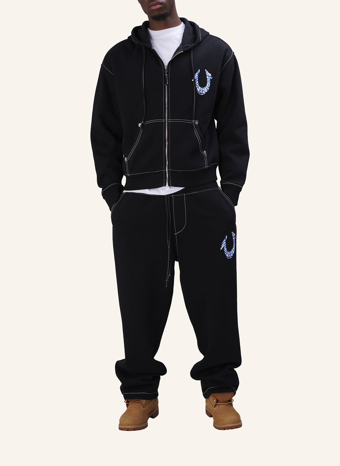 TRUE RELIGION Sweatpant Baggy Big T: SCHWARZ