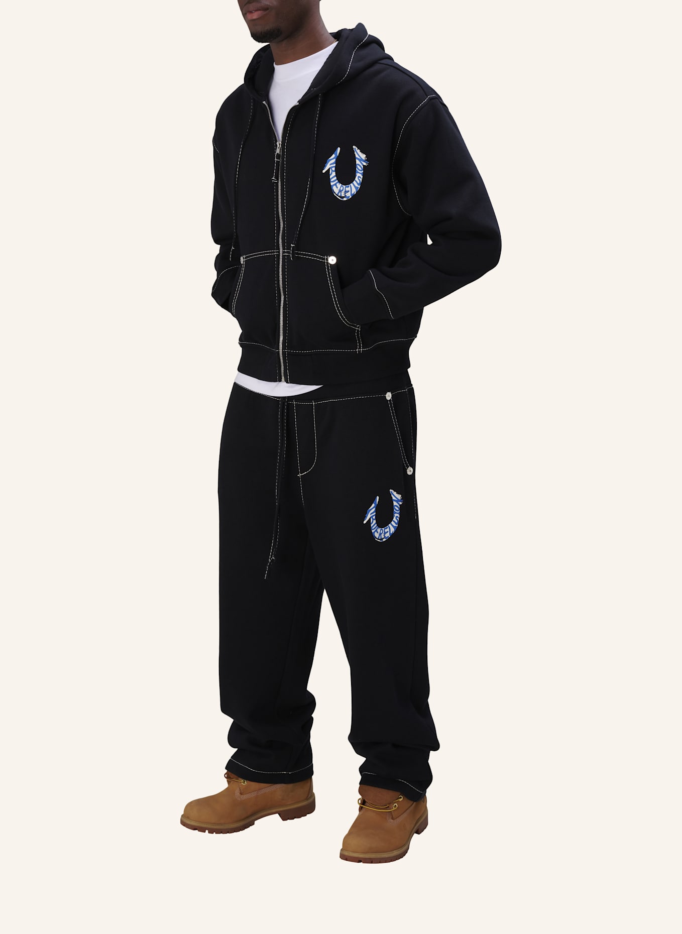 TRUE RELIGION Sweatpant Baggy Big T: SCHWARZ