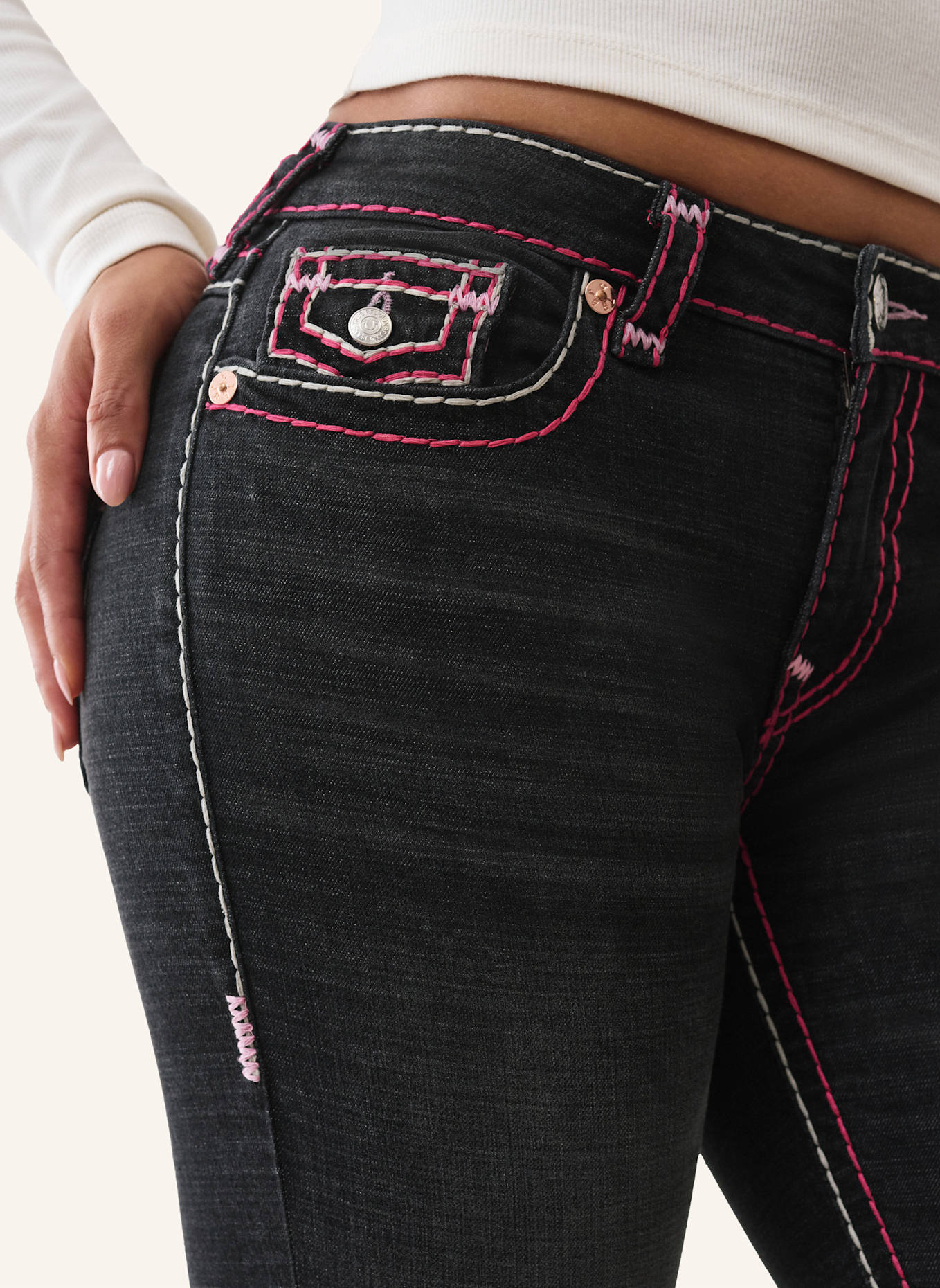 TRUE RELIGION Jeans BECCA Super T: SCHWARZ