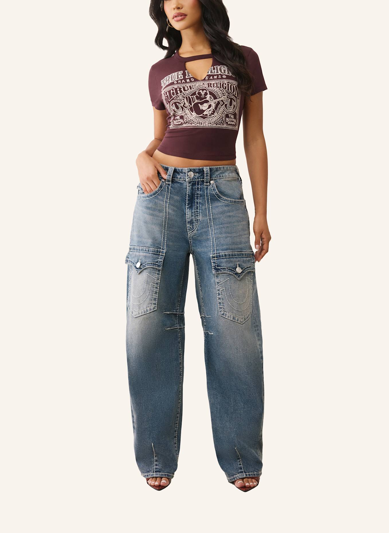 TRUE RELIGION Jeans BAILEY Barrel: BLAU