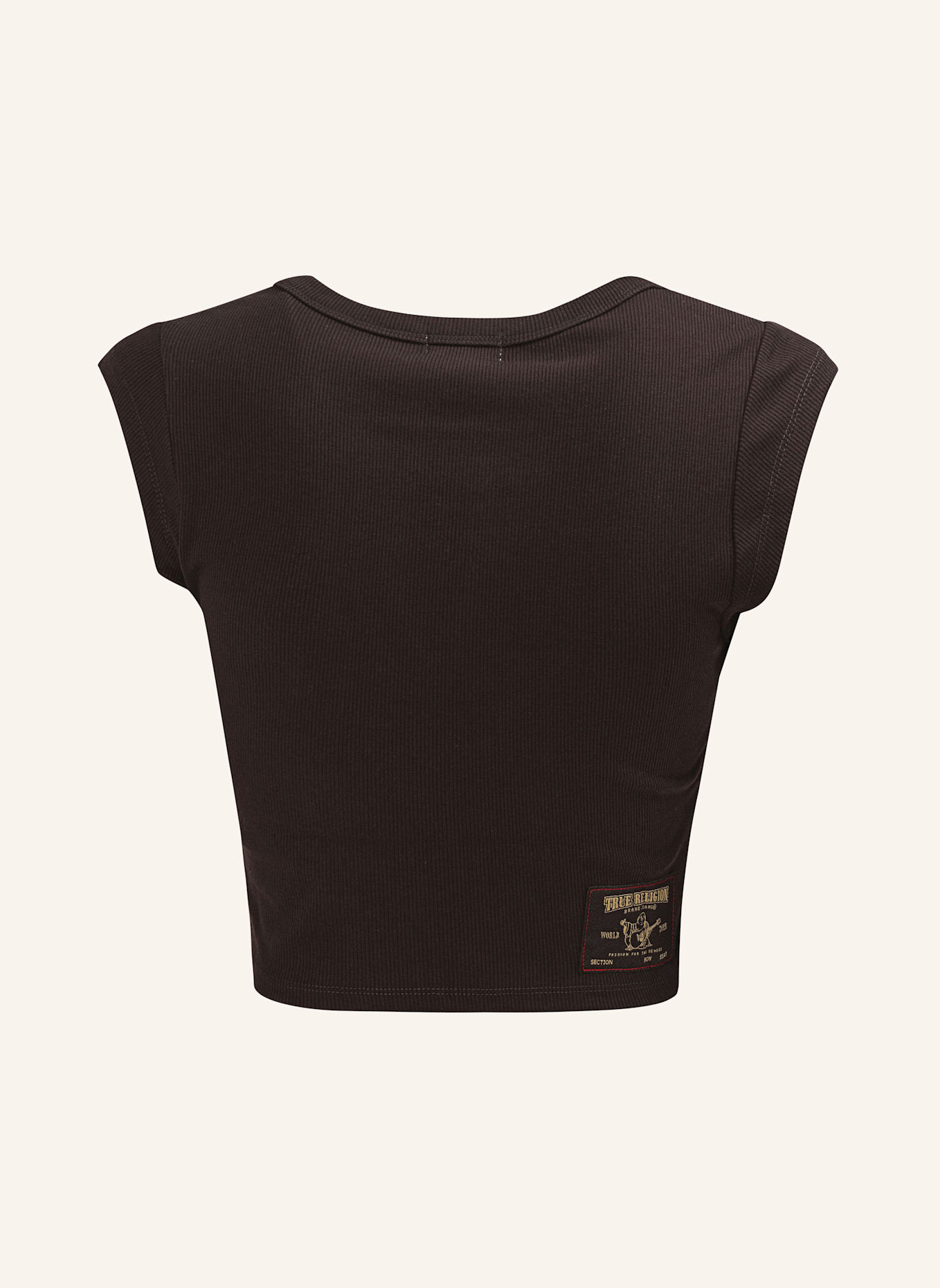 TRUE RELIGION V-Neck NOTCH: BRAUN