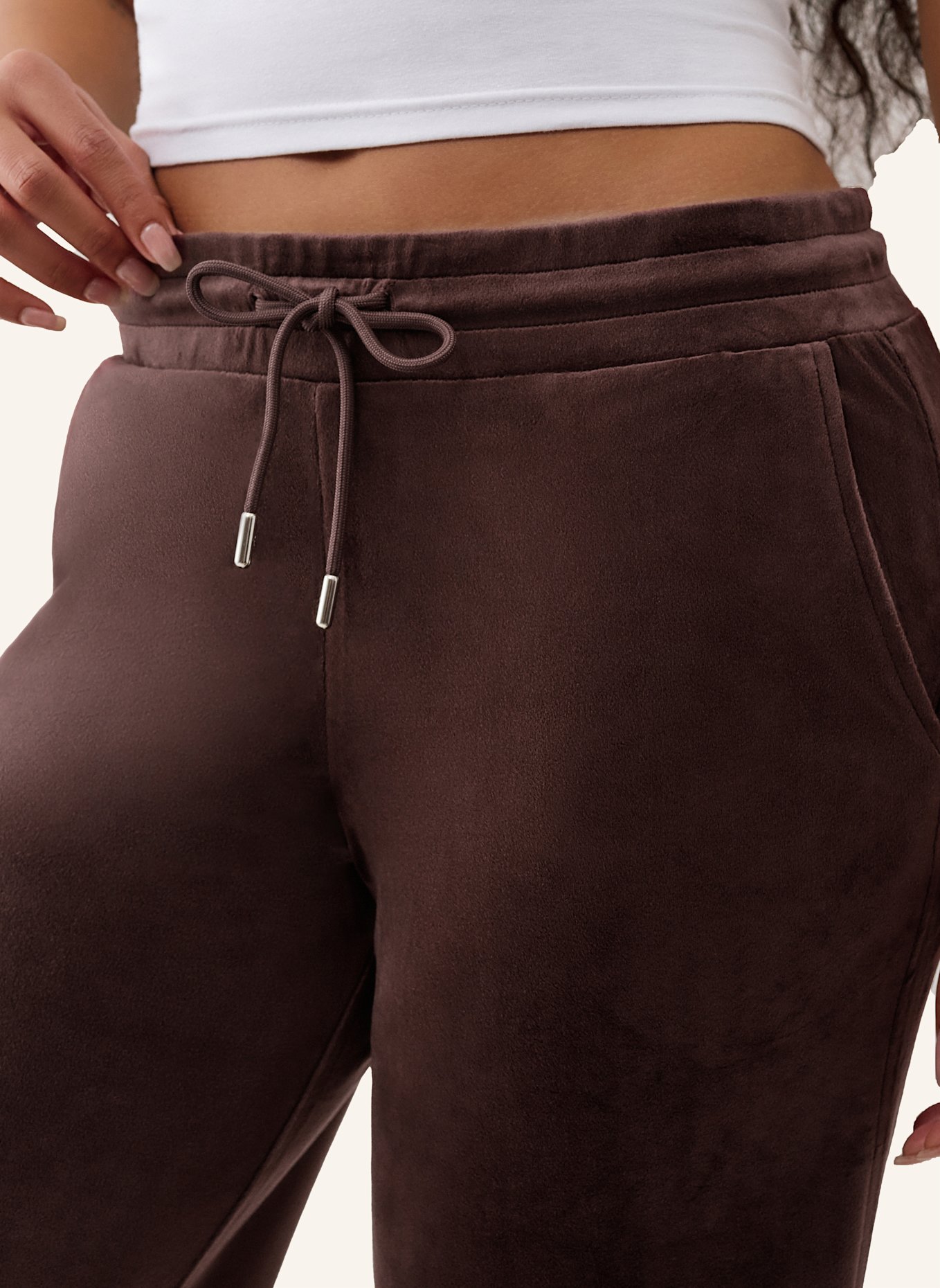 TRUE RELIGION Sweatpant VELOUR CRYSTAL: BRAUN