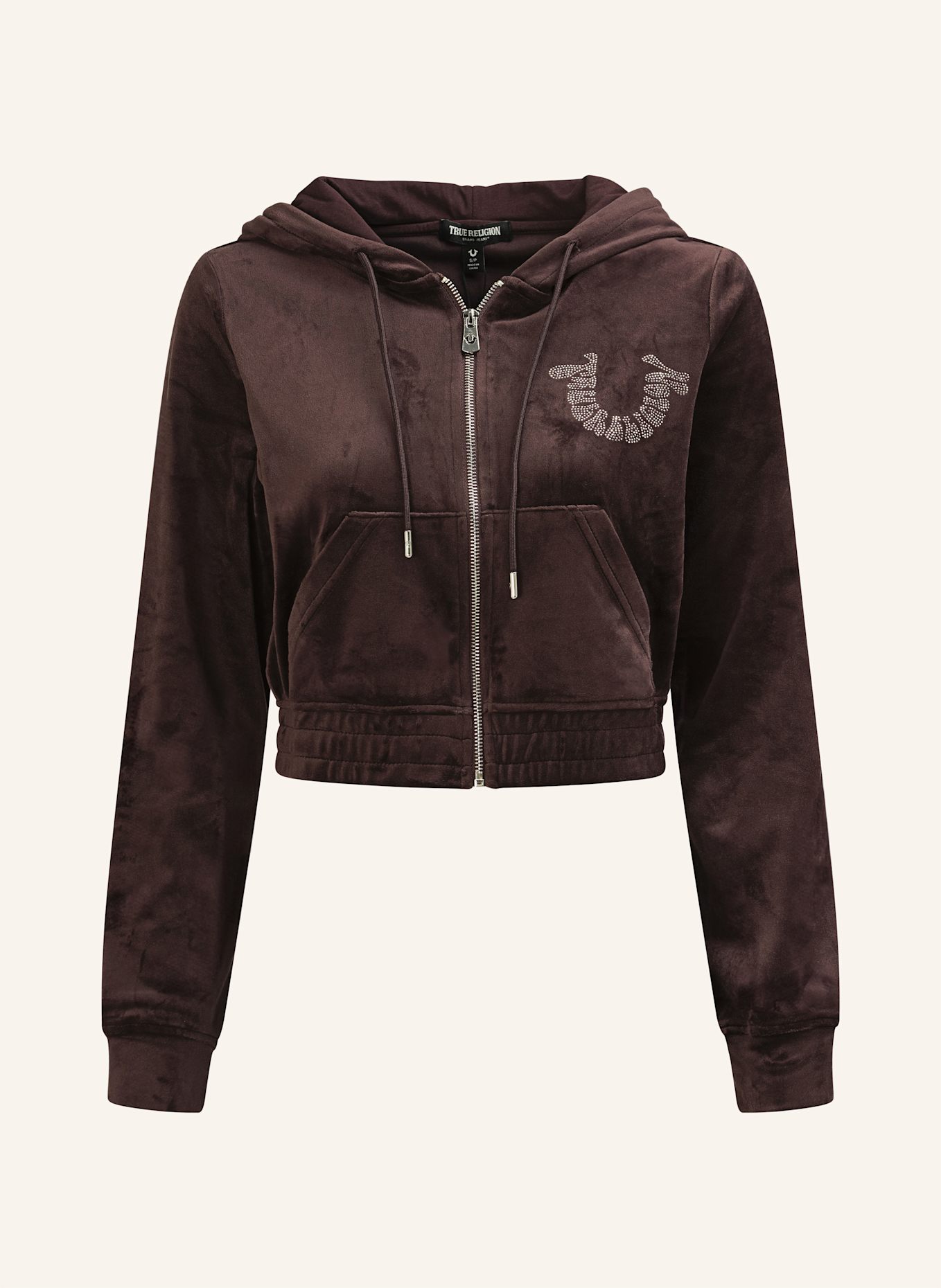 TRUE RELIGION Zip-Hoodie: BRAUN