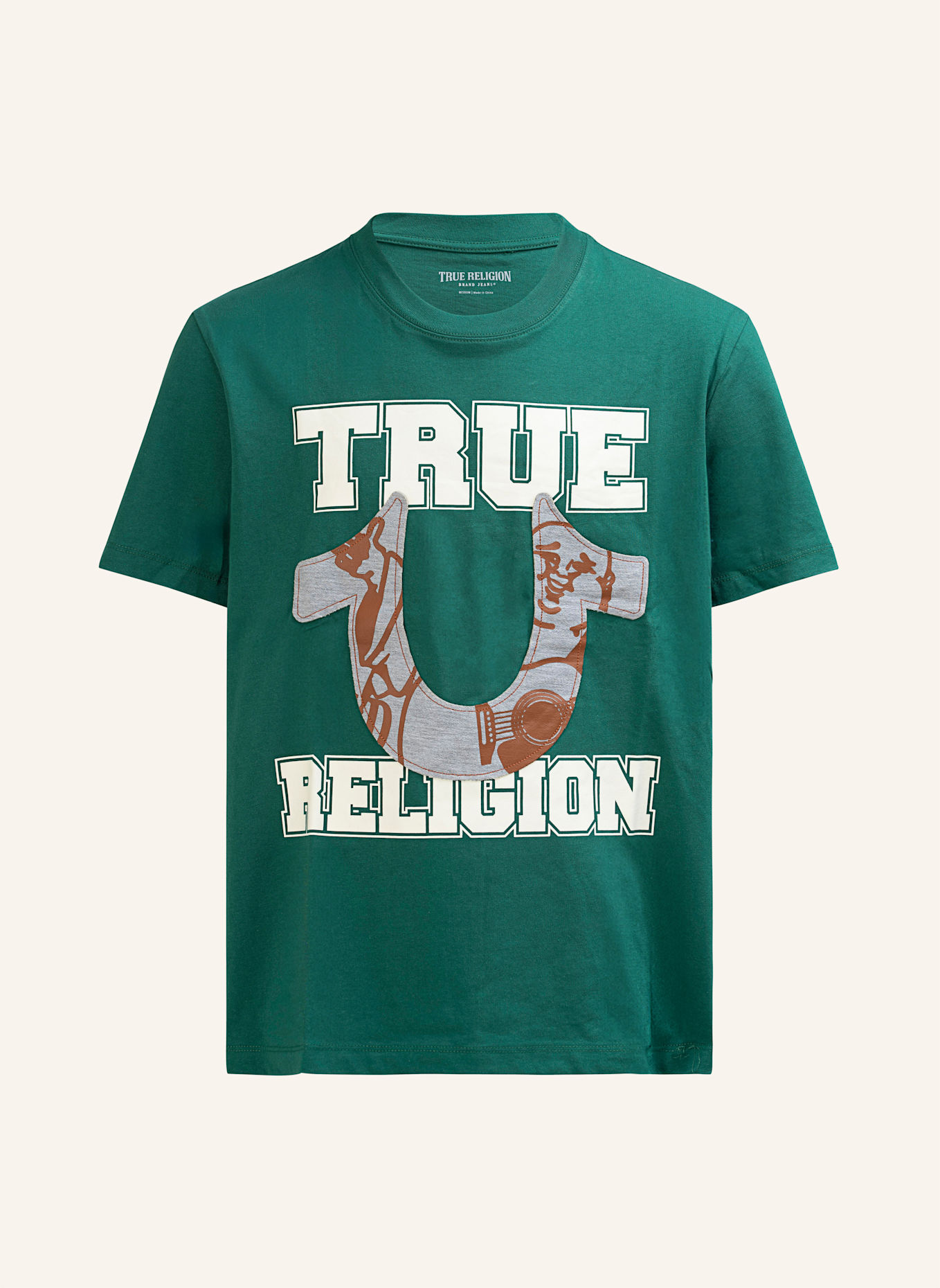 TRUE RELIGION T-Shirt HORSESHOE: GRÜN