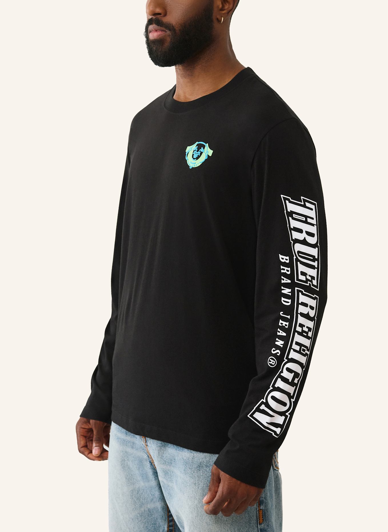 TRUE RELIGION Longsleeve: SCHWARZ