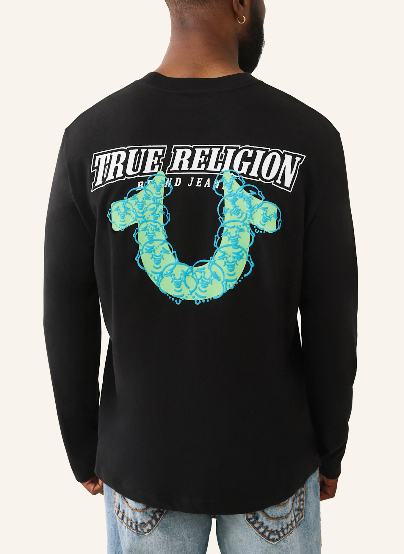 TRUE RELIGION Longsleeve: SCHWARZ