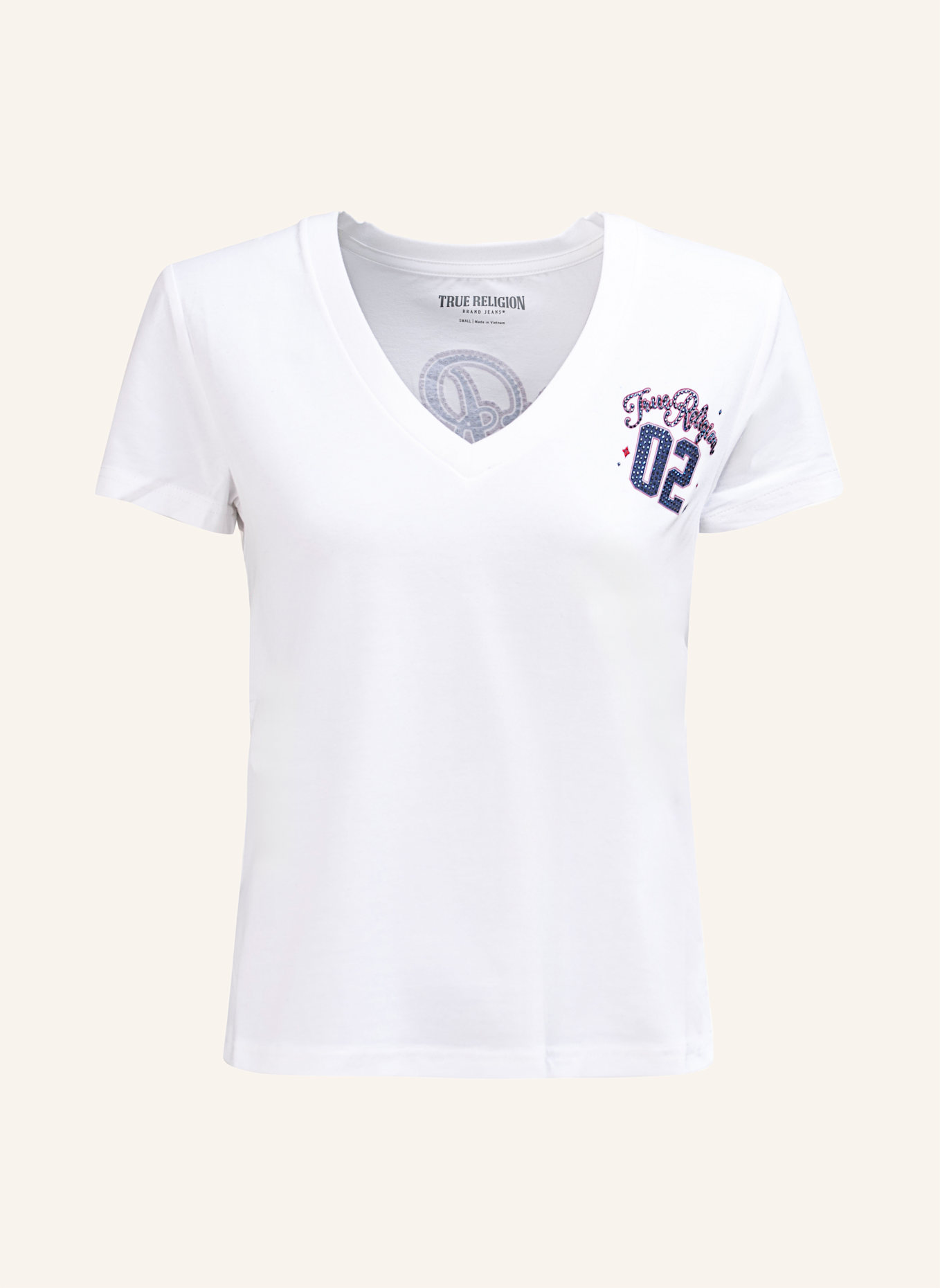 TRUE RELIGION T-Shirt CRYSTAL: WEISS