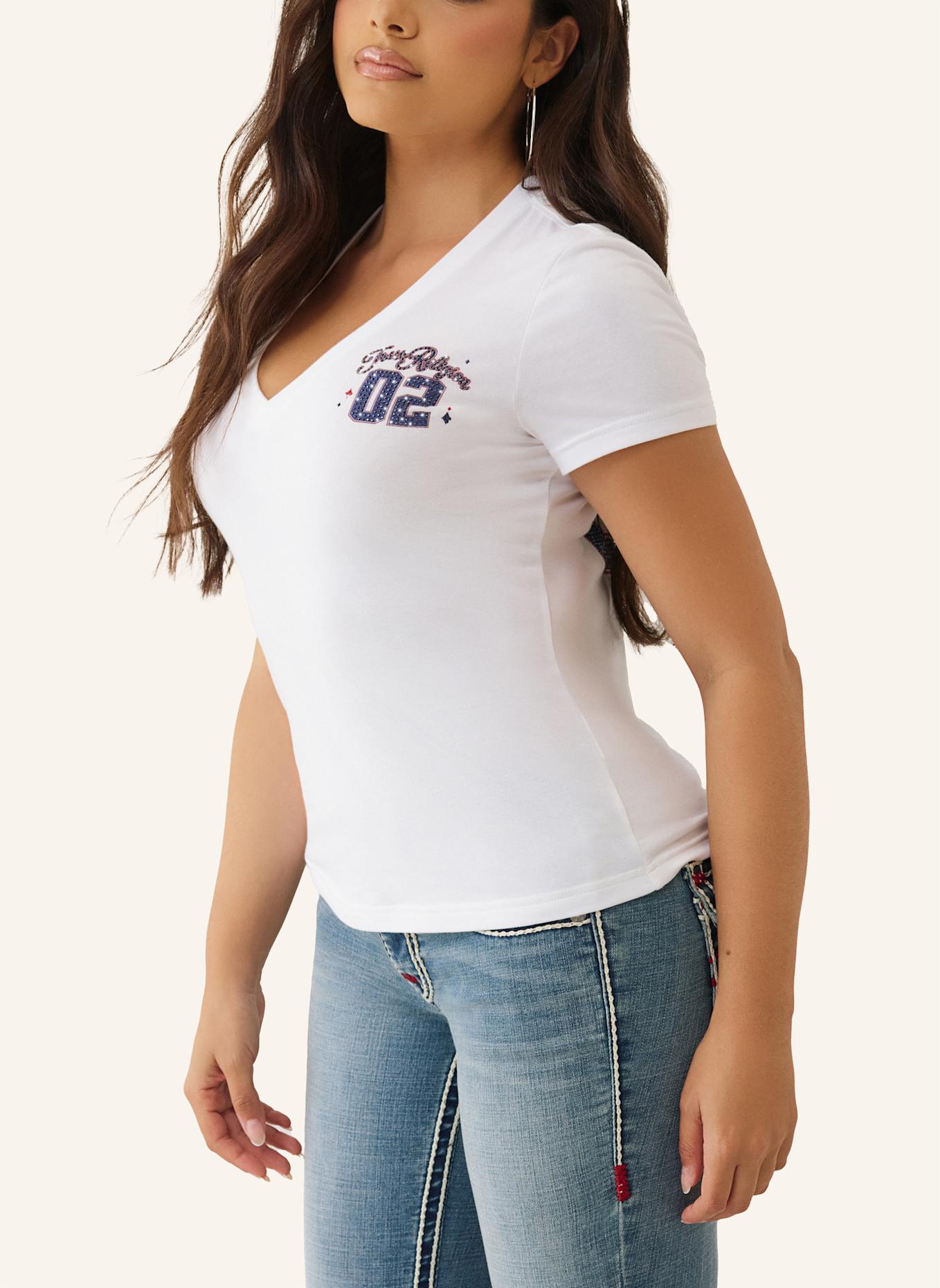 TRUE RELIGION T-Shirt CRYSTAL: WEISS